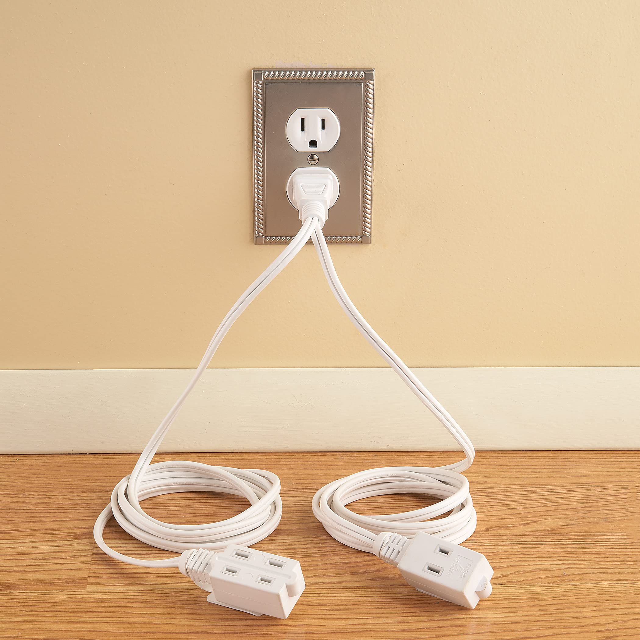 Collections Etc Double Ended Extension Cord, White