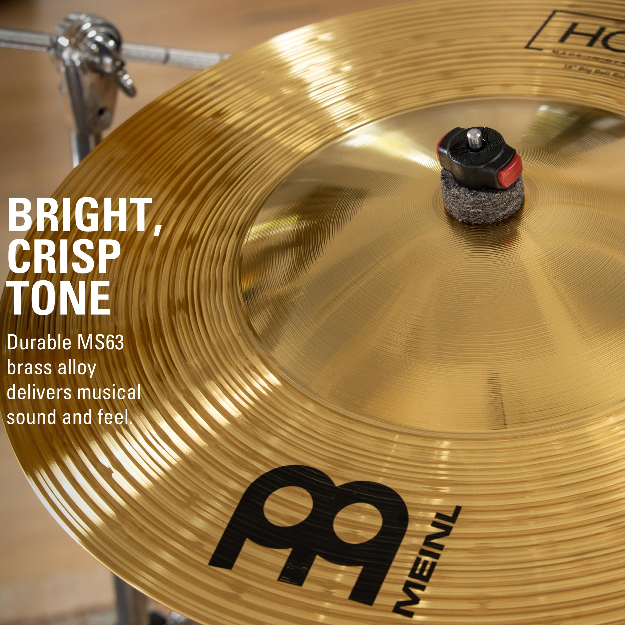 Meinl Cymbals Hcs 18    Big Bell Ride Cymbal For Drum Set   Made In Germany   Traditional Finish Brass, 2 Year Warranty (Hcs18Bb