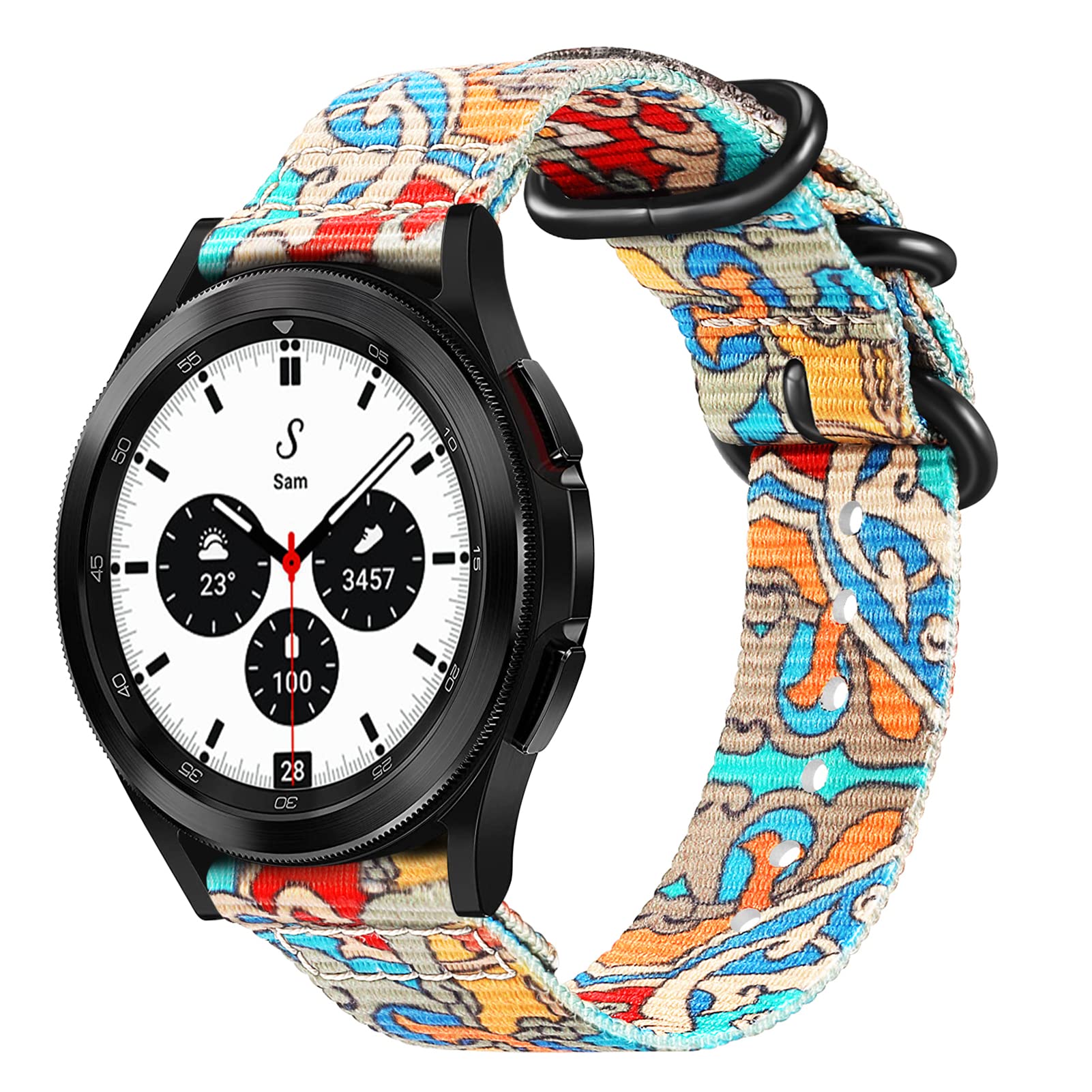 Fintie for Galaxy Watch 42mm / Galaxy Watch Active Bands, 20mm Soft Nylon Replacement Strap Band with Adjustable Closure for Sam