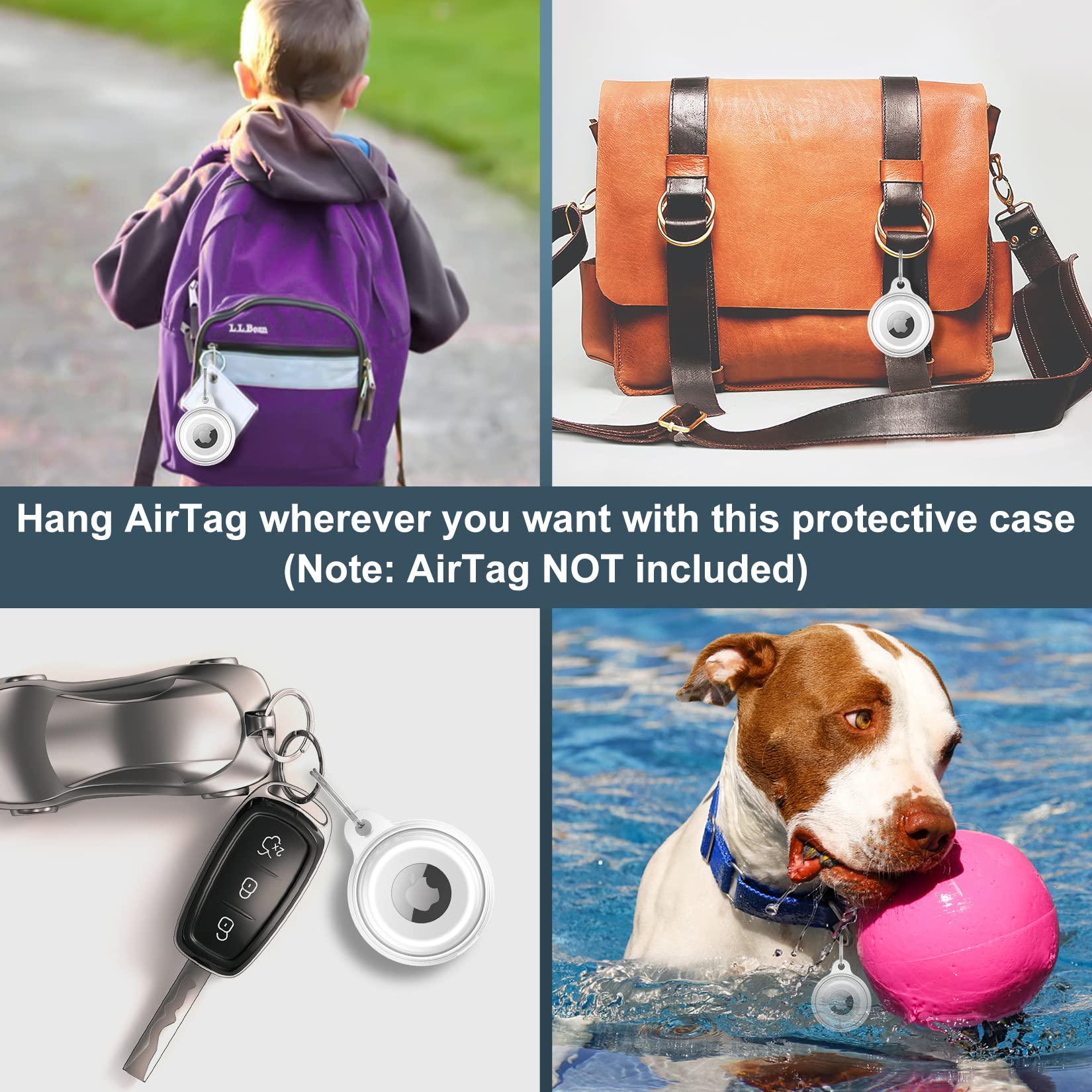 2 Pack Ipx8 Waterproof Airtag Keychain Holder Case, Lightweight, Anti-Scratch, Easy Installation,Soft Full-Body Shockproof Air T