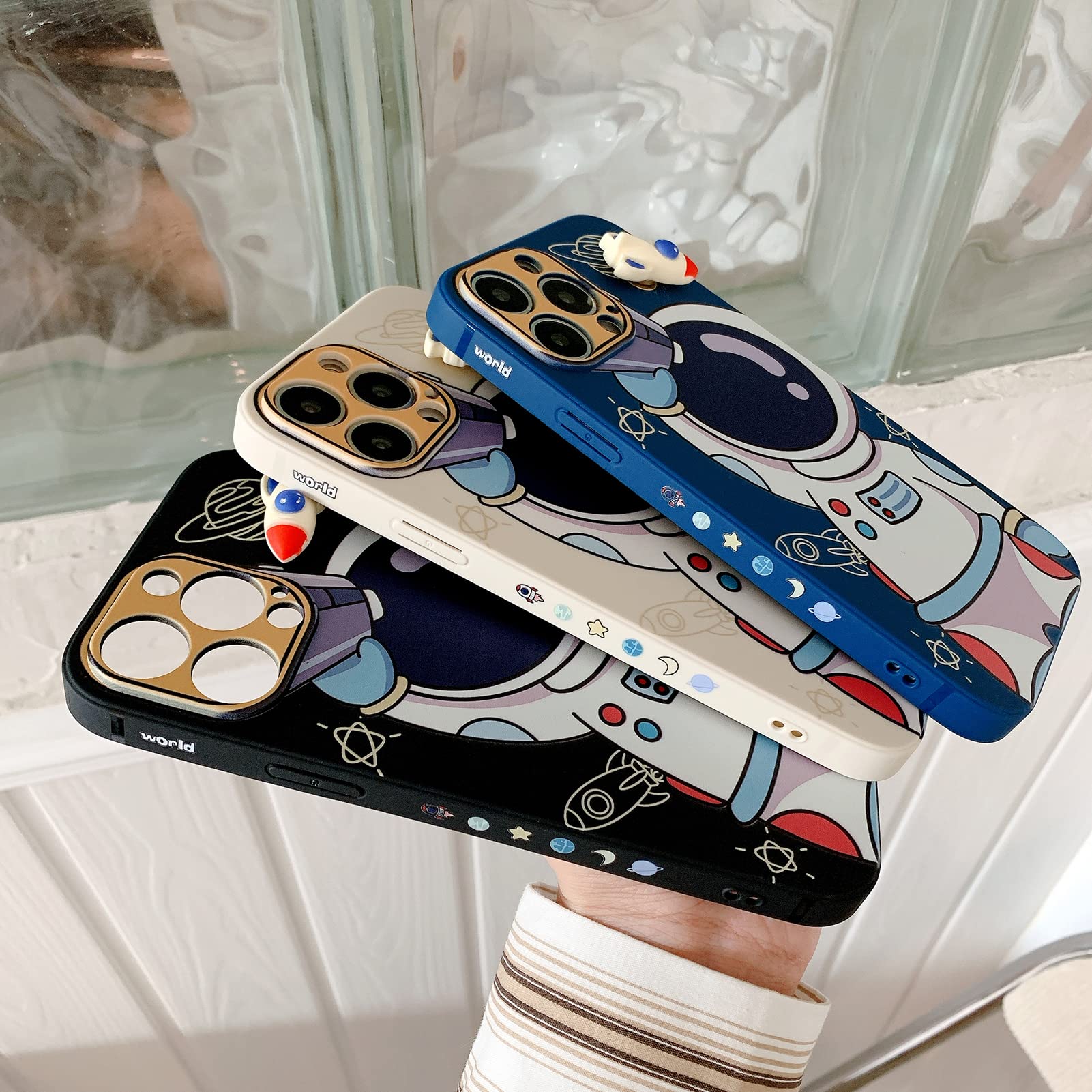 Yonds Queen For Iphone Xs Max Cute Case, Cartoon Astronaut Space Rocket Design Stylish Bumper Cover Soft Tpu Rubber Protective A