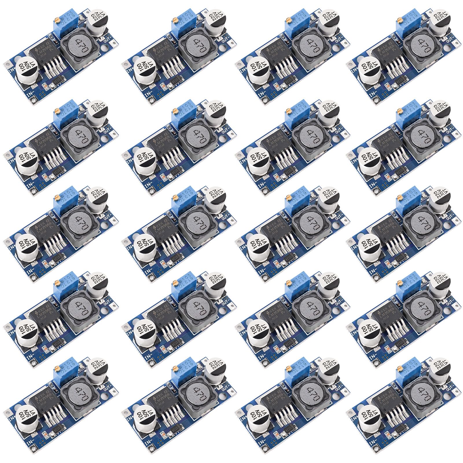 Seloky 20 Pack Lm2596 Dc Dc Buck Converter Step Down Variable Volt Regulator Input 3.0 40V Output 1.5 35V Adjustable Voltage Reg