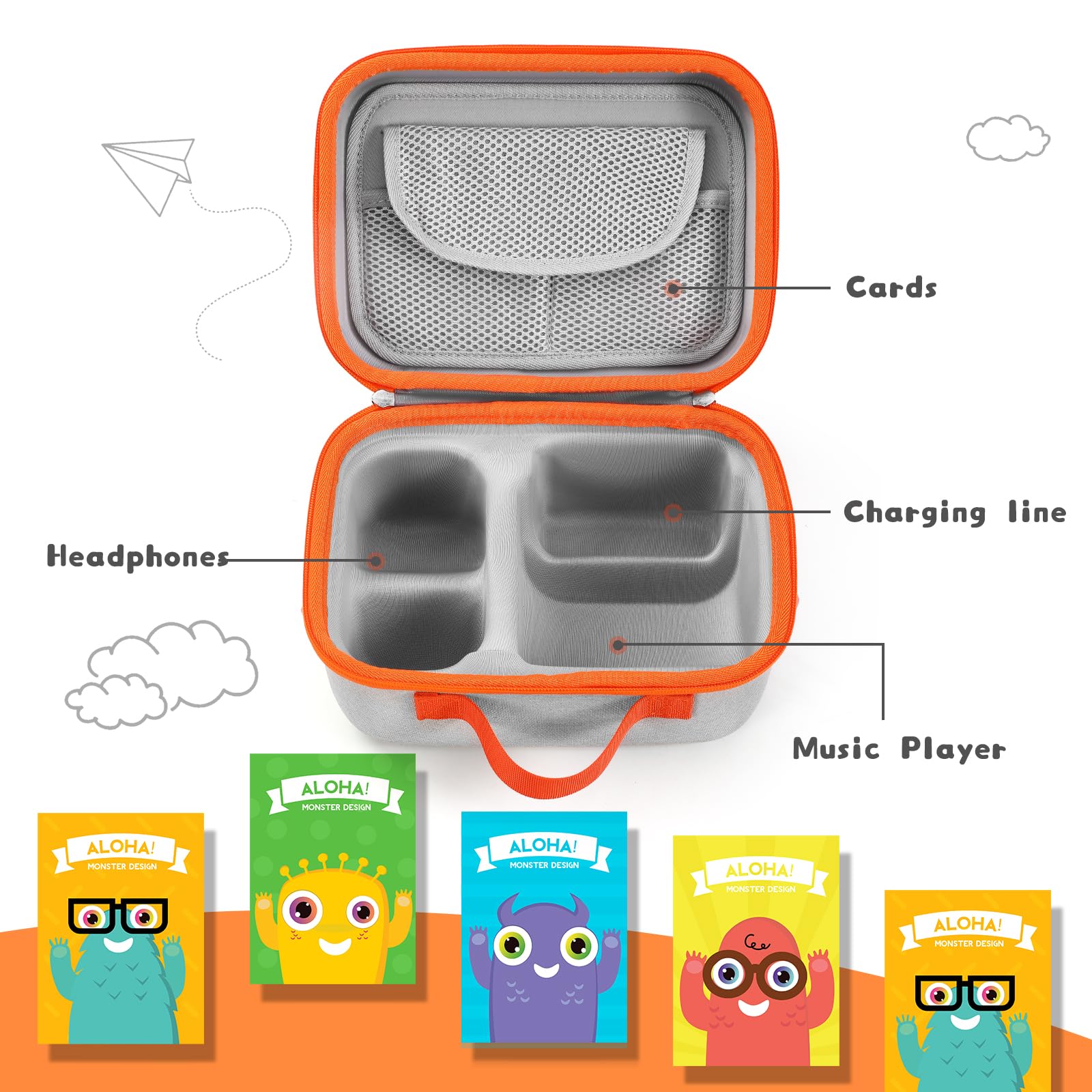 Jaffzora Hard Case Compatible With Yoto Player 3Rd Generation & Headphone, Travel Storage Case For Children Bluetooth Audio Spea