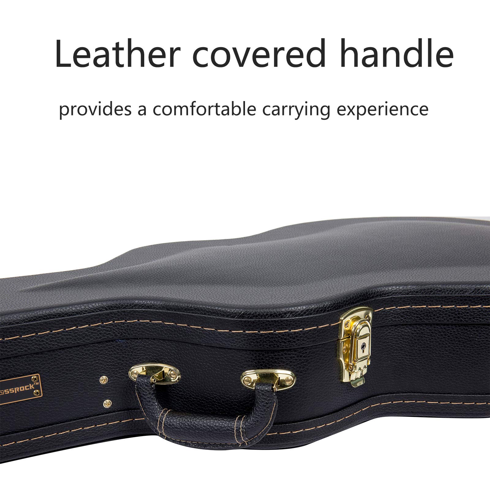 Crossrock Dreadnought Guitar Case For Martin D28, Compatible To Taylor Grand Auditorium-Hard-Shell Wooden Case-Black (Crw620D28B