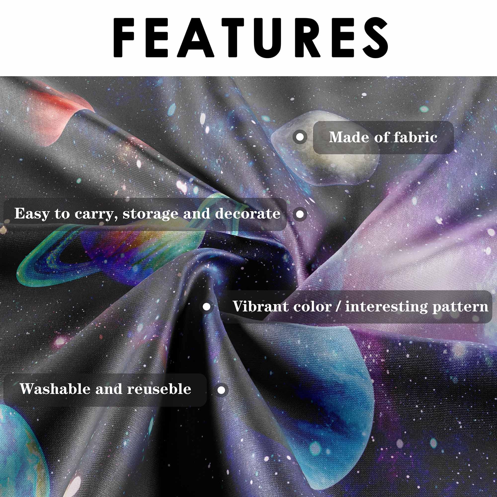 Ladvis Outer Space Backdrop Starry Galaxy Banner For Baby Boys Girls Planet Theme Birthday Party, 118''X95.6'' Nebula Photograph