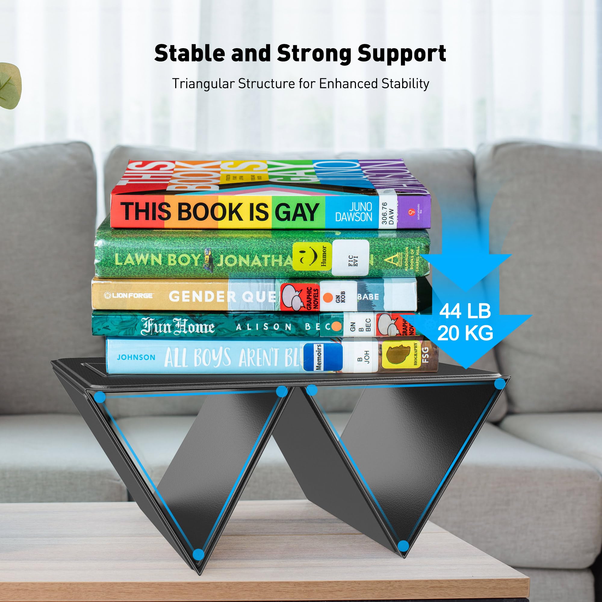 AboveTEK Portable Tablet Stand, 2 in 1 Foldable iPad Stand & Laptop Holder for Desk, Adjustable Travel Stand for 14'~17' MacBook Air/Pro/Tablets/Kindle, Ultra Sleek PU Leather Computer Riser