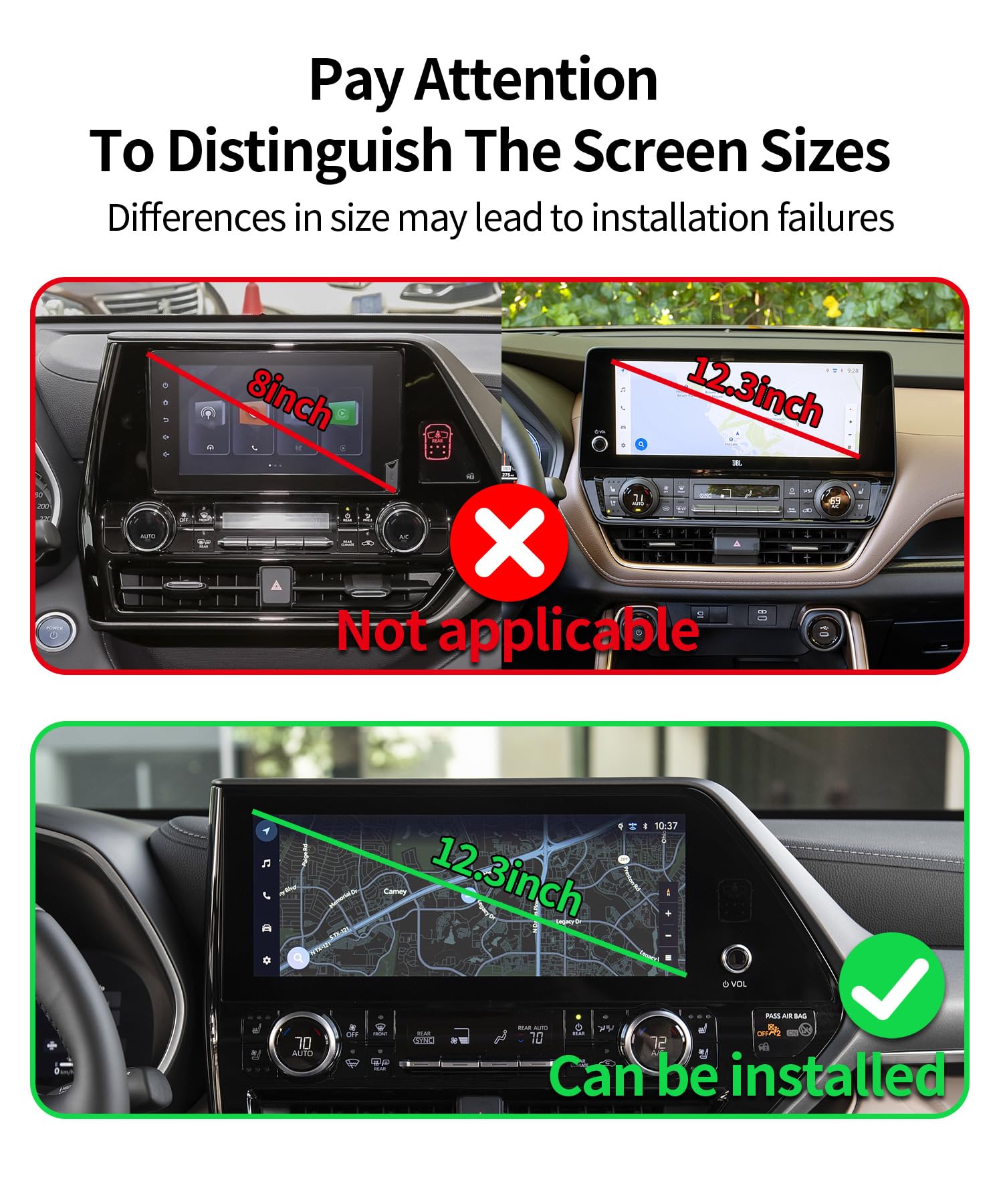 Masergogo Wireless Charging Car Phone Holder For Toyota Highlander/Hybrid 2020-2025 Accessories 12.3 Inch Screen Fixed Clip,360