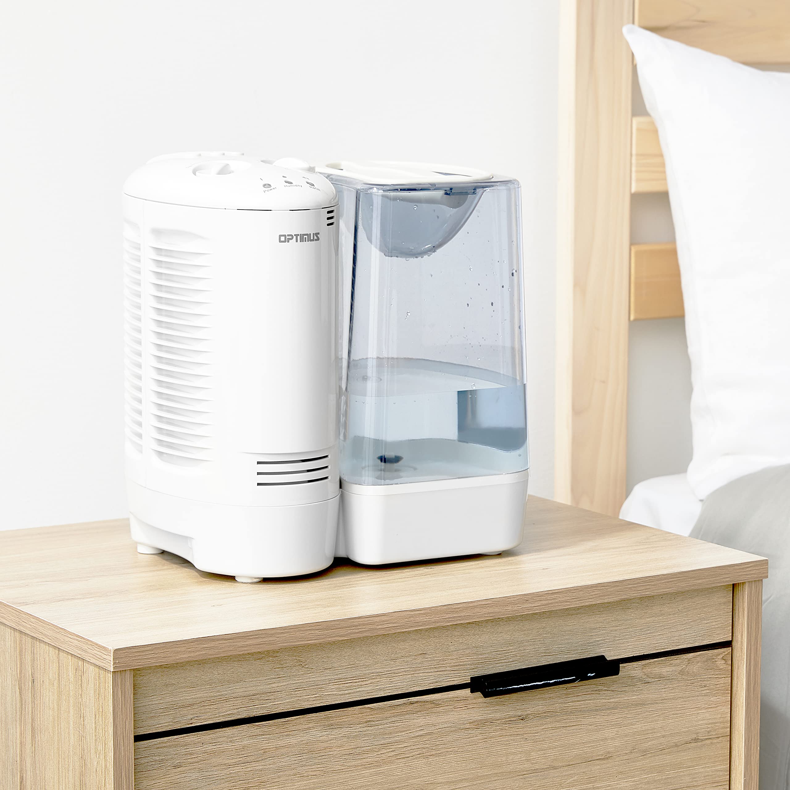 Optimus U 32010 3.0 Gallon Warm Mist Humidifier With Wicking Vapor System, White