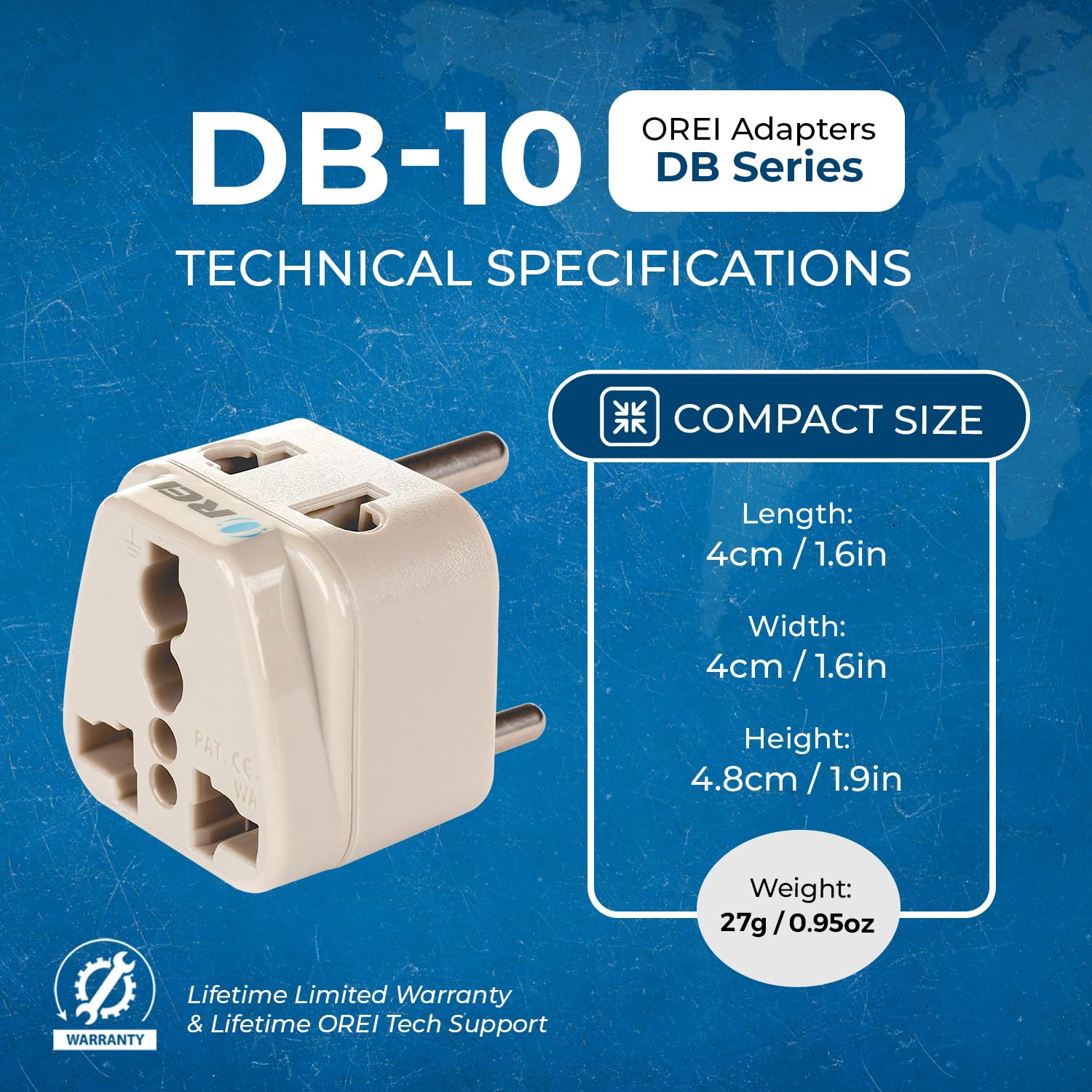 Orei Usa To India Plug Adapter   Type D Plug Adapter   2 In 1   Ce Certified   Rohs Compliant   Beige (Db 10)