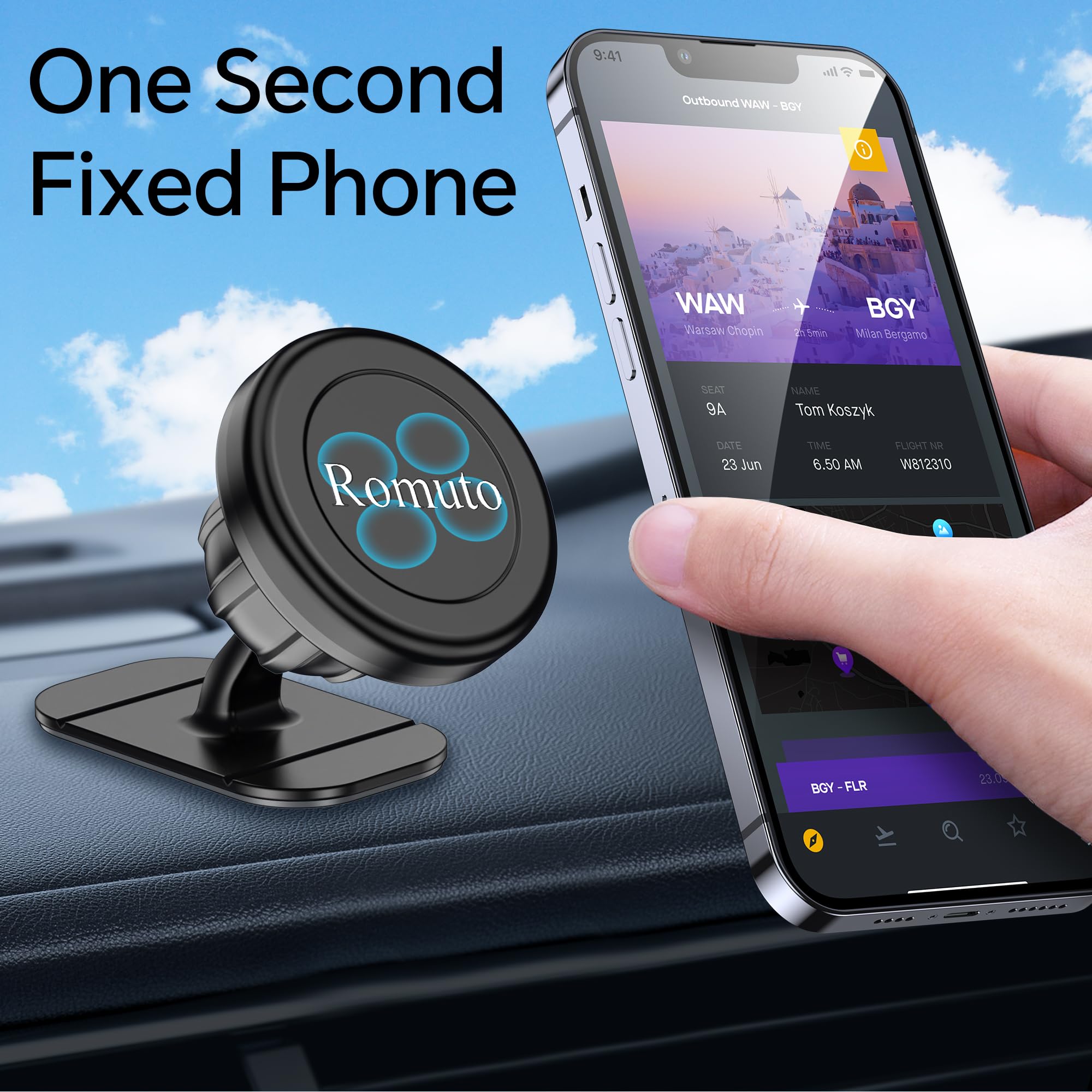 ?2-Pack?Magnetic Phone Holder For Car, [Strong Magnet] Magnetic Phone Mount For Car [ 4 Plate] Iphone Magnetic Car Phone Holder