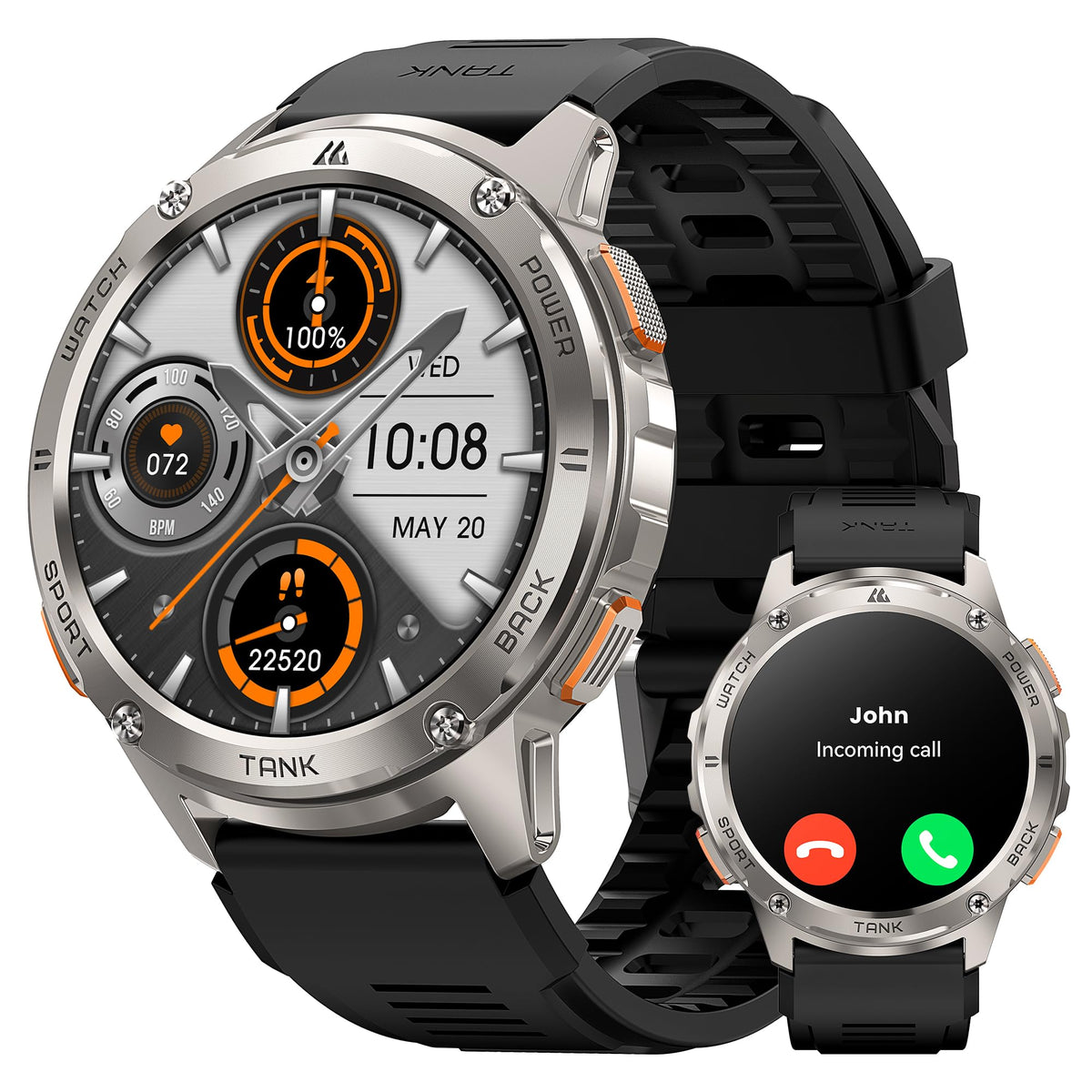 Kospet Smart Watch For Men, 60 Days Extra Long Battery, 50M Waterproof Rugged Military Smartwatch(Answer/Make Calls)Full Metal Body, 170 Sports Mode 1.43� Amoled Display Fitness Watch Voice Assistant