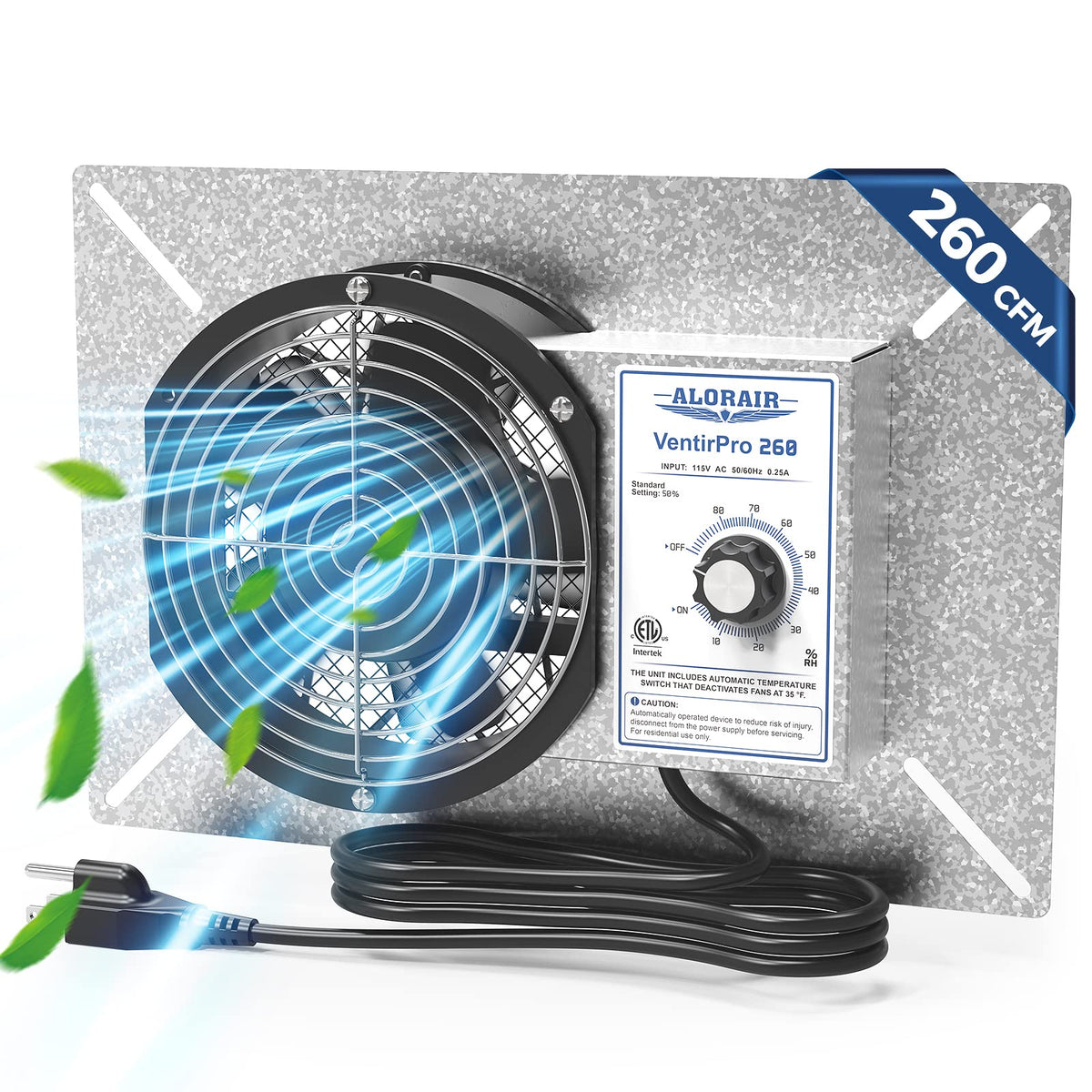 Alorair 260Cfm Crawl Space Ventilator Fan, 6.7 Inch Basement Vent Fan With Humidistat & Thermostat, Ip 55 Rated Isolation Mesh F