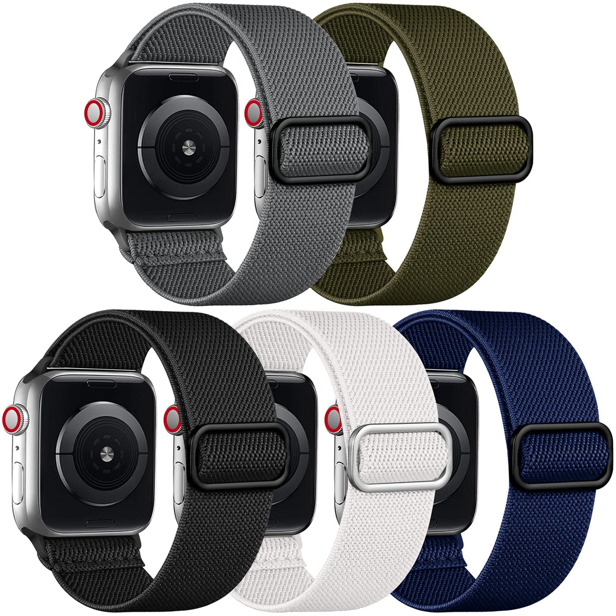 Adorve Compatible With Apple Watch Band 45Mm 44Mm 49Mm 42Mm 41Mm 40Mm 38Mm For Men Women, Stretchy Solo Loop Nylon Elastic Braid