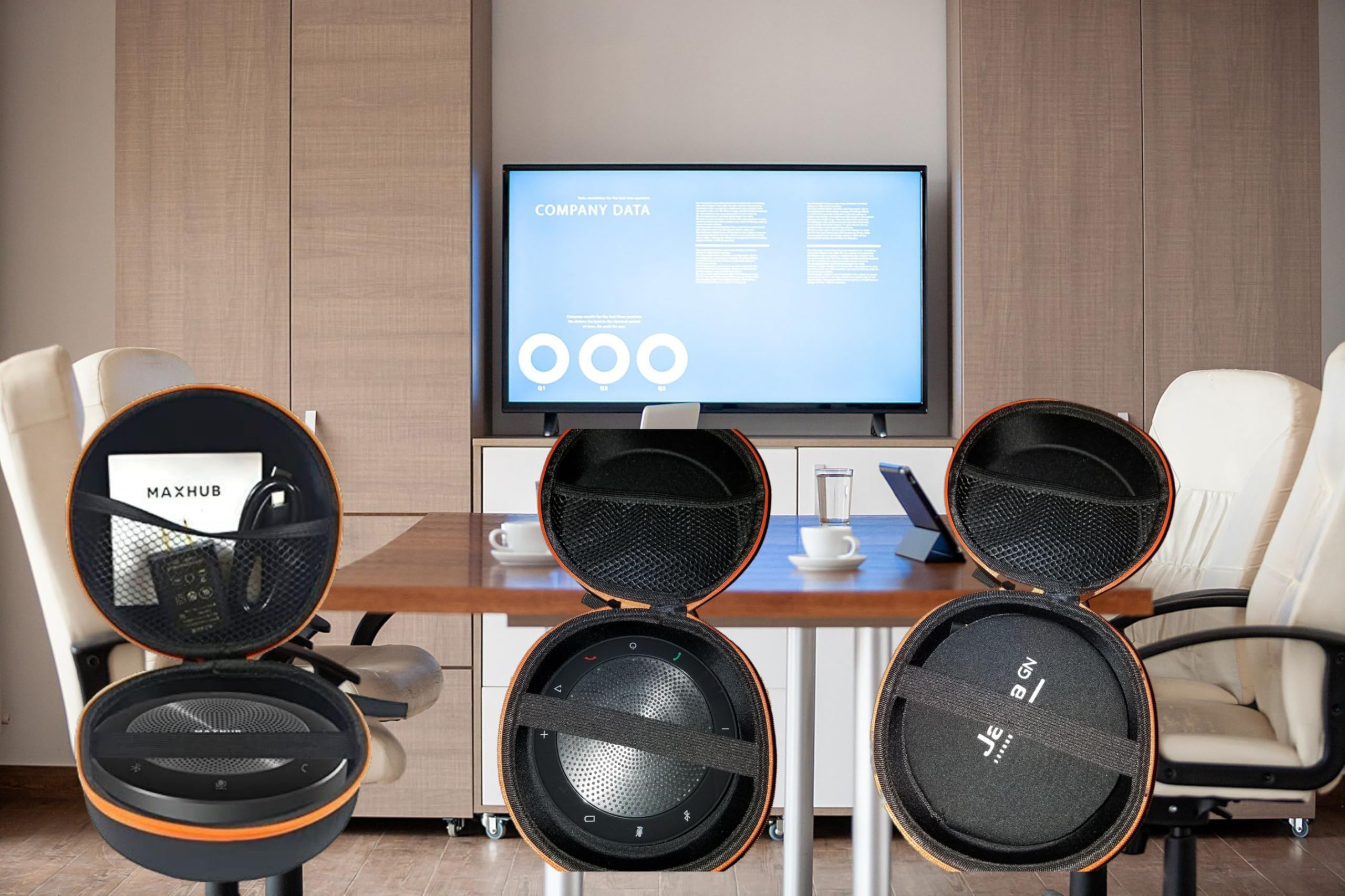 Conference Speakerphone Case Hard Travel Carring Case For Speakerphone Jabra Speak 510 410 Emeet Mm0 M2 M1A Airhug Anker Powerco