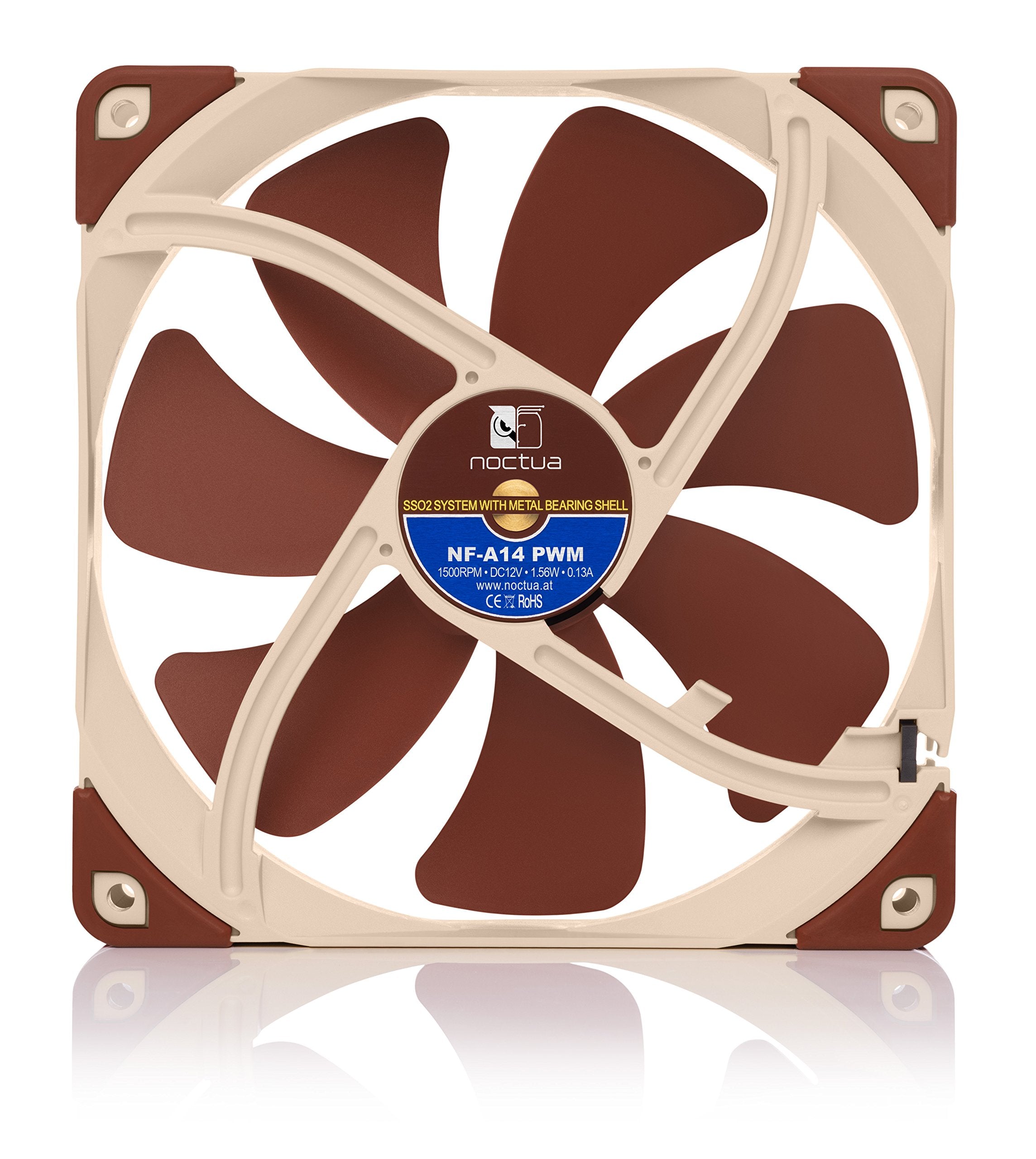 Noctua 140Mm Premium Quiet Quality Fan With Aao Frame Technology (Nf A14 Pwm)