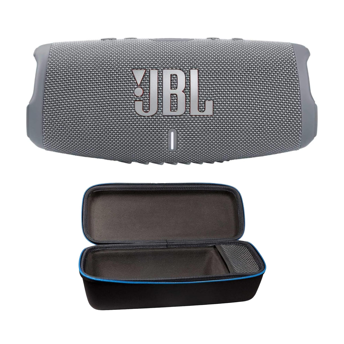 JBL Charge 5 (Gray) + Bundle with divvi! Protective Hardshell Case (Black)