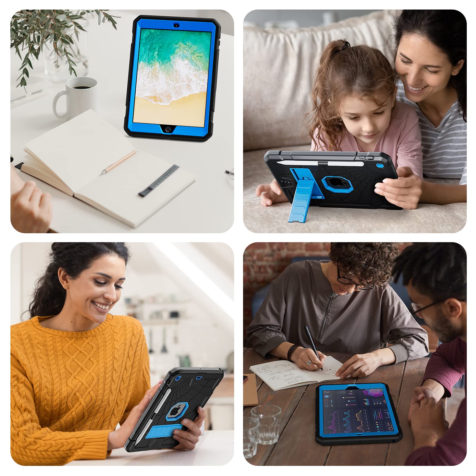 Sibeitu Ipad 5Th Generation Case For Kids | Ipad 6Th Generation Cases With Stand | Ipad 9.7 Case W/Pencil Holder 2018/2017 | Sli