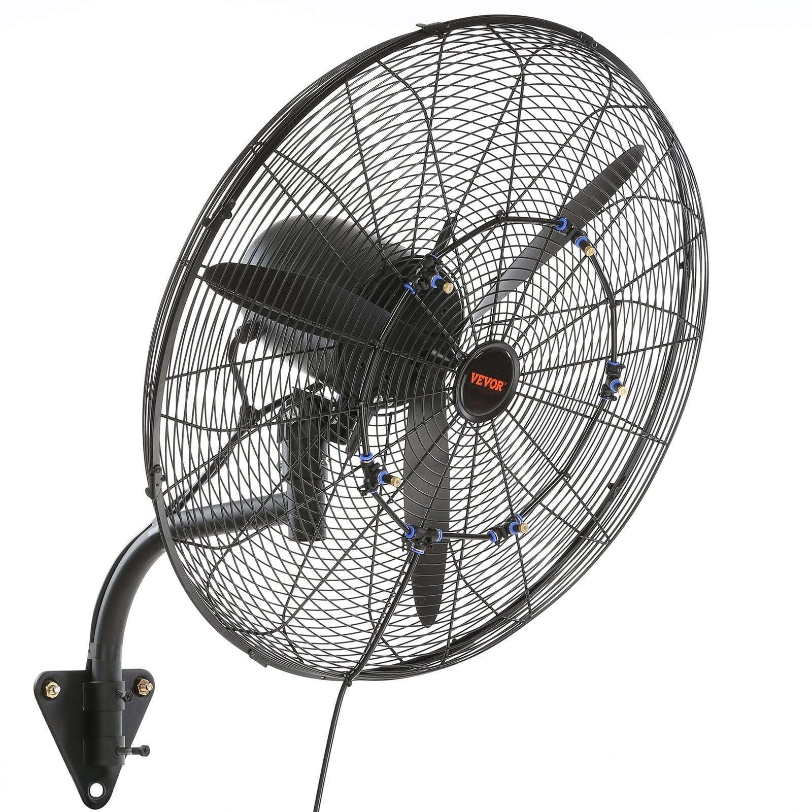 Vevor 24 Inch 3 Speed 7000 Cfm Black Waterproof Wall Mount Oscillating Fan