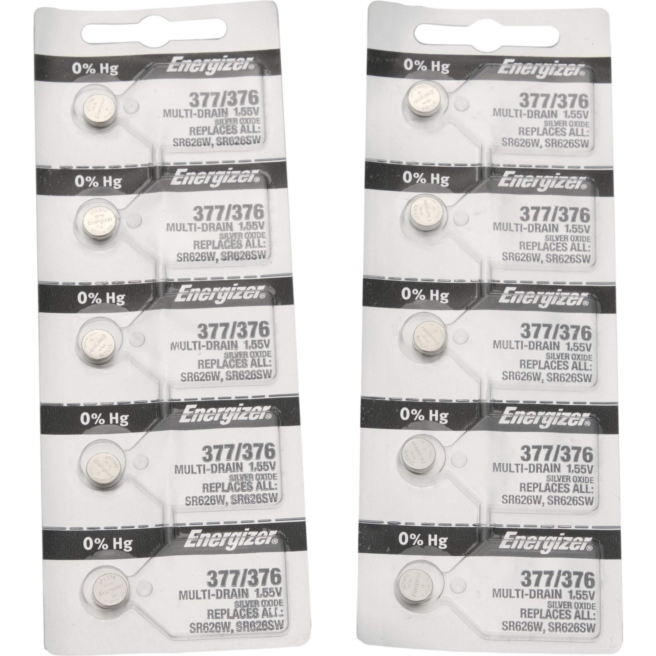 Energizer 377/376 Silver Oxide 10 Batteries