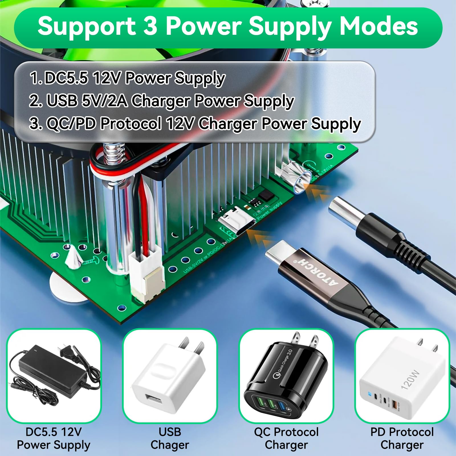 MakerHawk 150W Battery Load Tester - Electronic USB Load 25A 200V, Adjustable Constant Current, Green 4-Wire System
