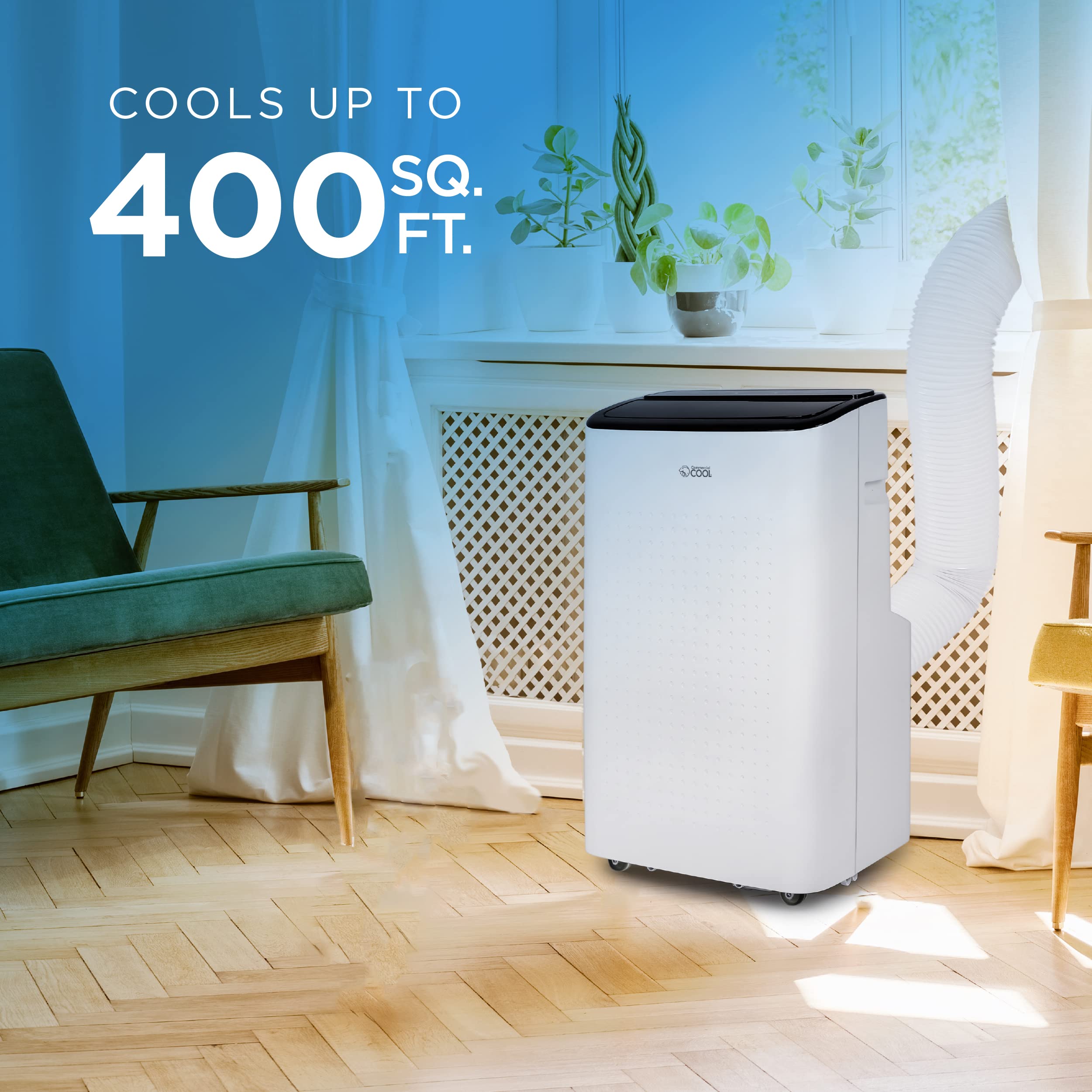 Commercial Cool Portable Air Conditioner, Dehumidifier & Fan, Portable Air Conditioner 9,000 Btu Covers Up To 400 Sq. Ft., Wi Fi