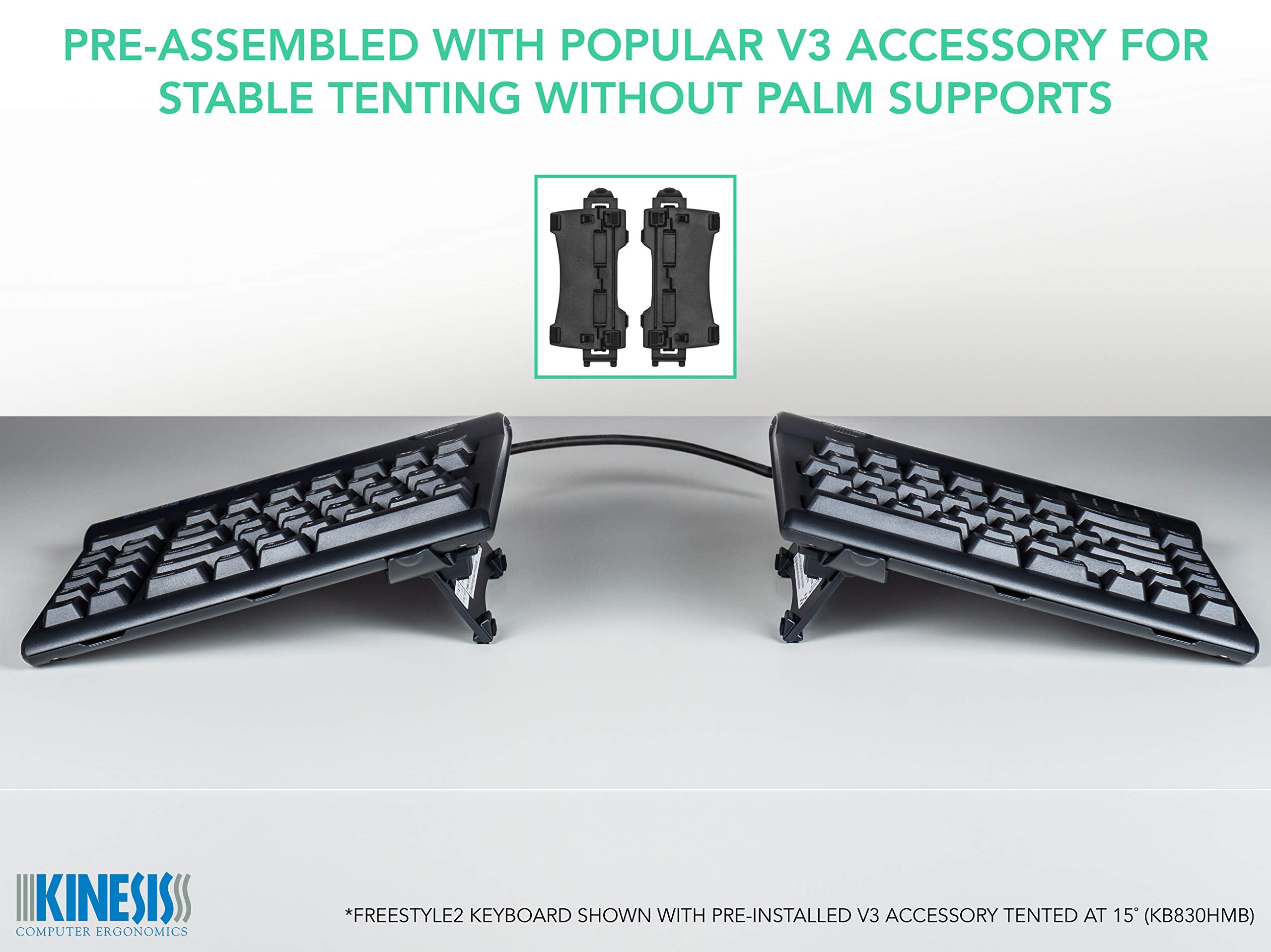 Kinesis Freestyle2 Ergonomic Keyboard W/ V3 Lifters For Pc (9 Separation)