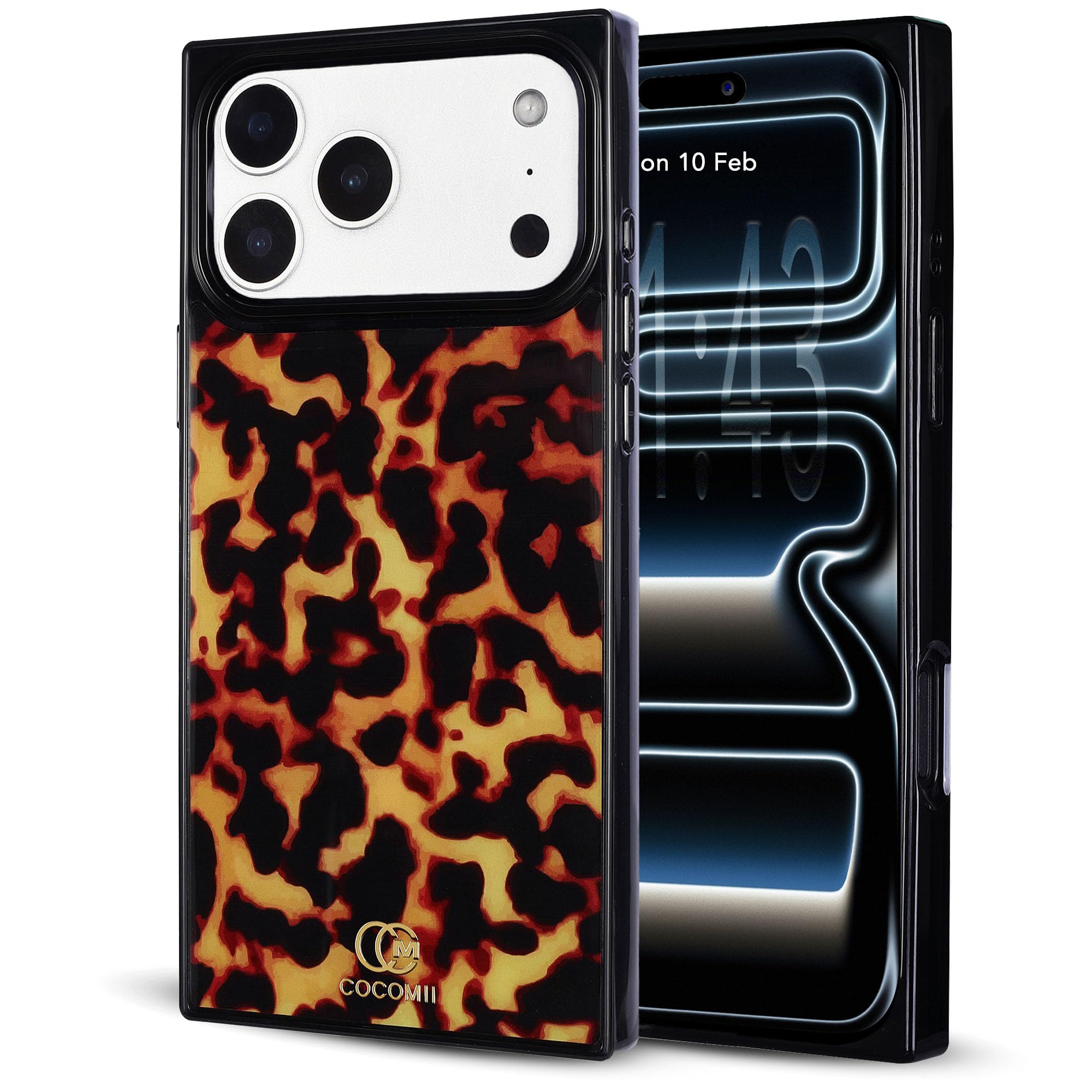 COCOMII Rectangle Case for iPhone 17 Pro, Compatible with MagSafe, Amber Tortoiseshell