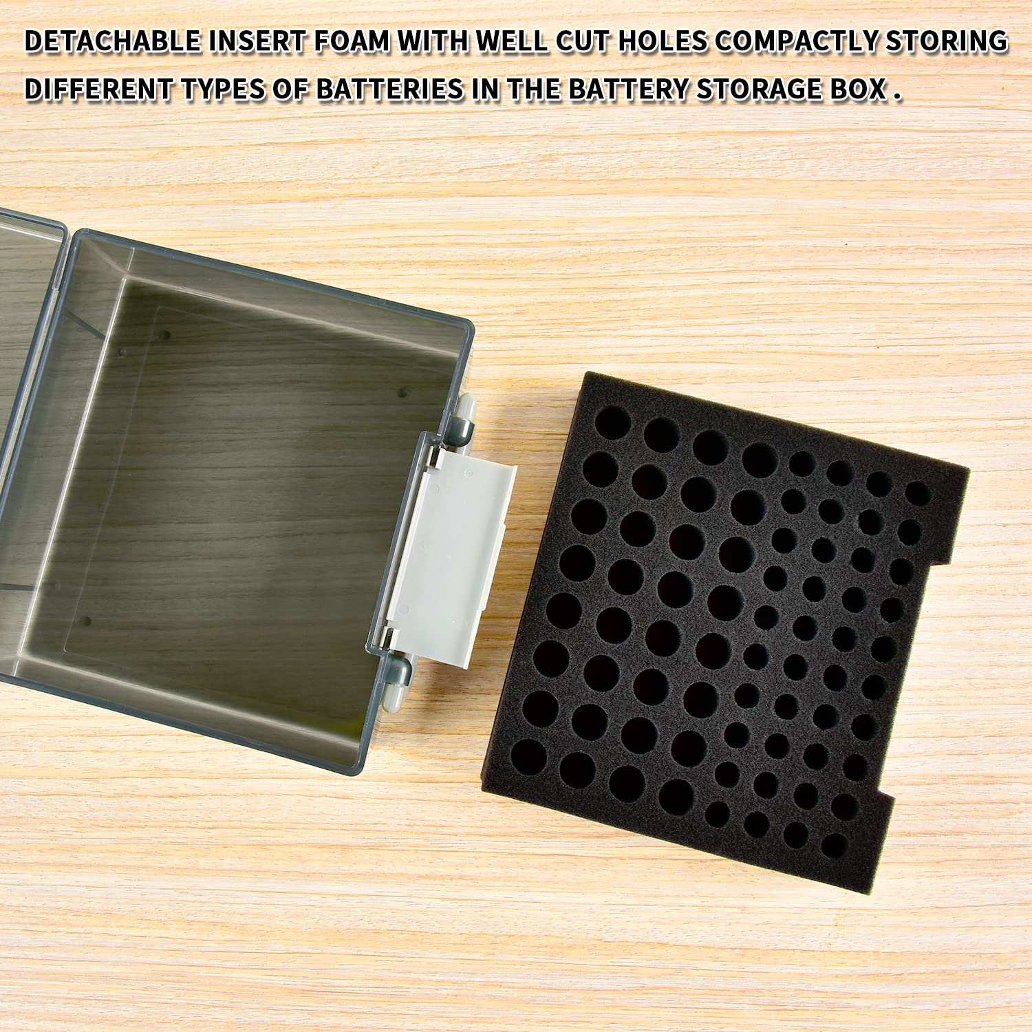 Fullcase Battery Storage Organizer Holder Holds 72 Aa Aaa Batteries, Battery Box Case Garage Container, Home Drawer Organization