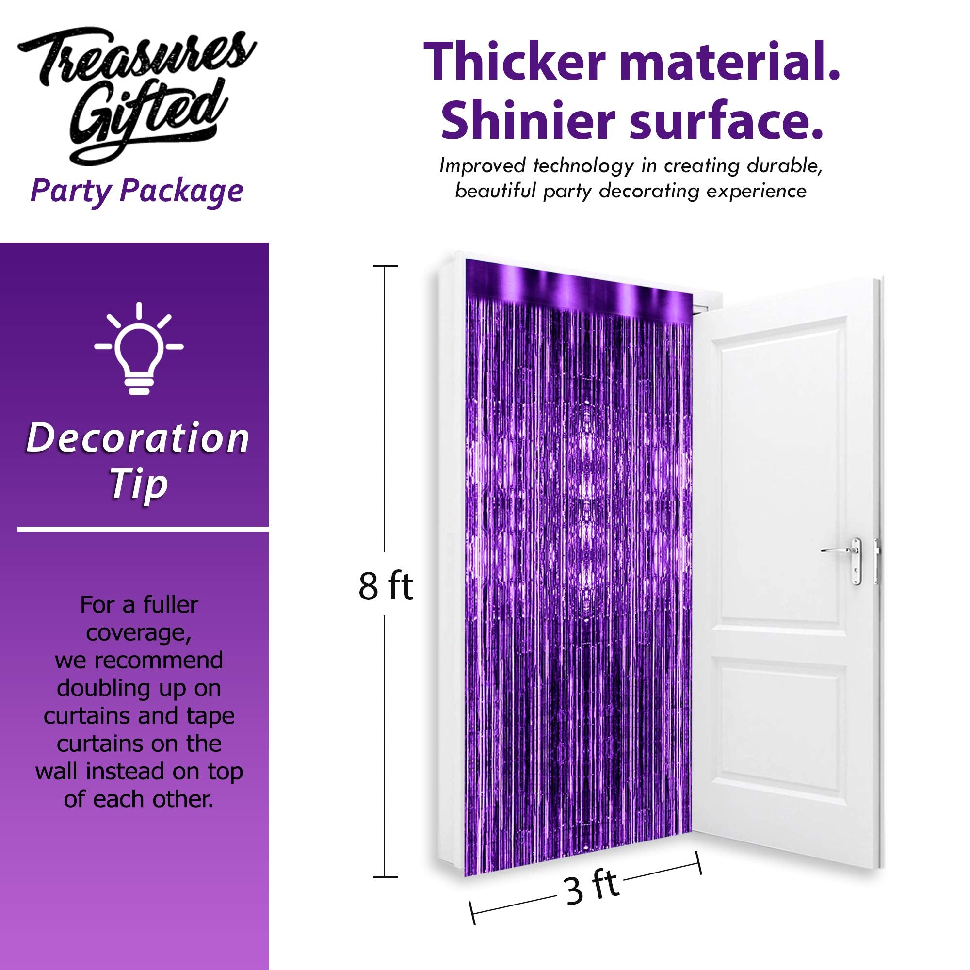 Metallic Purple Foil Fringe Tinsel Curtain 3 X 8 Ft Pack Of 4 Bachelorette Bachelorette Fiesta Engagement Oktoberfest Mermaid Pa