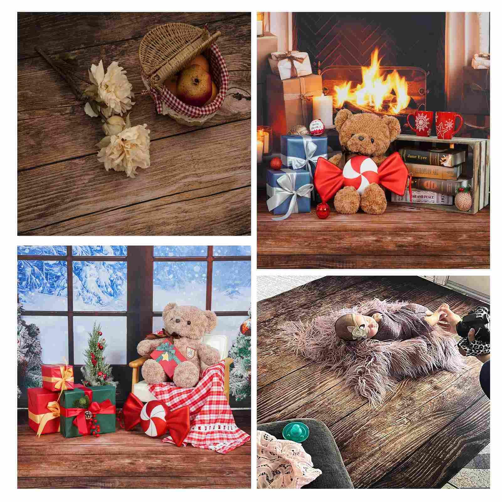 Kate Photography Floor Mats Brown Wood Floor Backdrop For Photography Newborn Photography Drops Rubber Mat For Photo Studio 5X4F