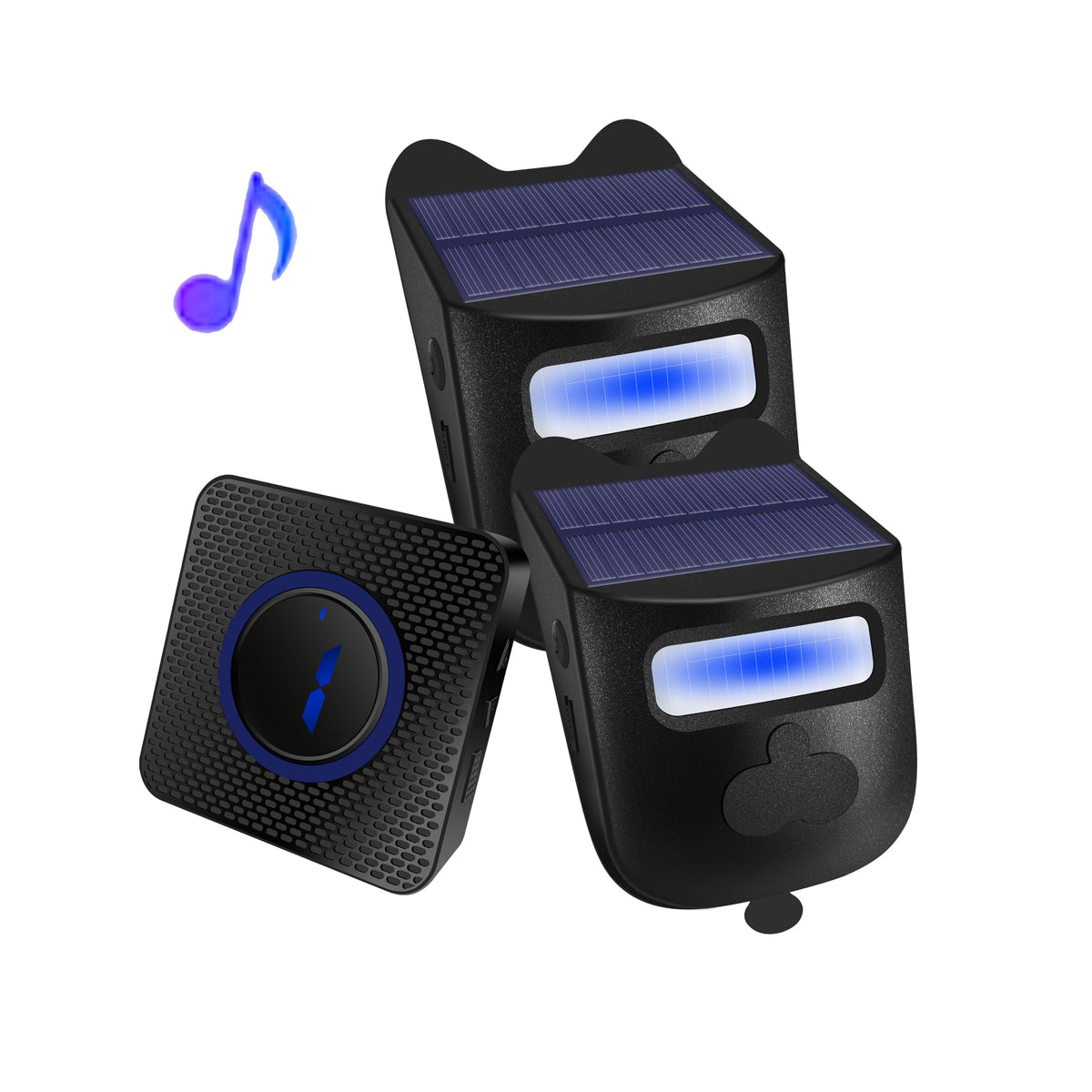 Solar Infrared Sensor Wireless Doorbell,Solar Driveway Alarm, With 2 Solar Wireless Motion Sensor & 1 Plug In Alarm Receiver Doo
