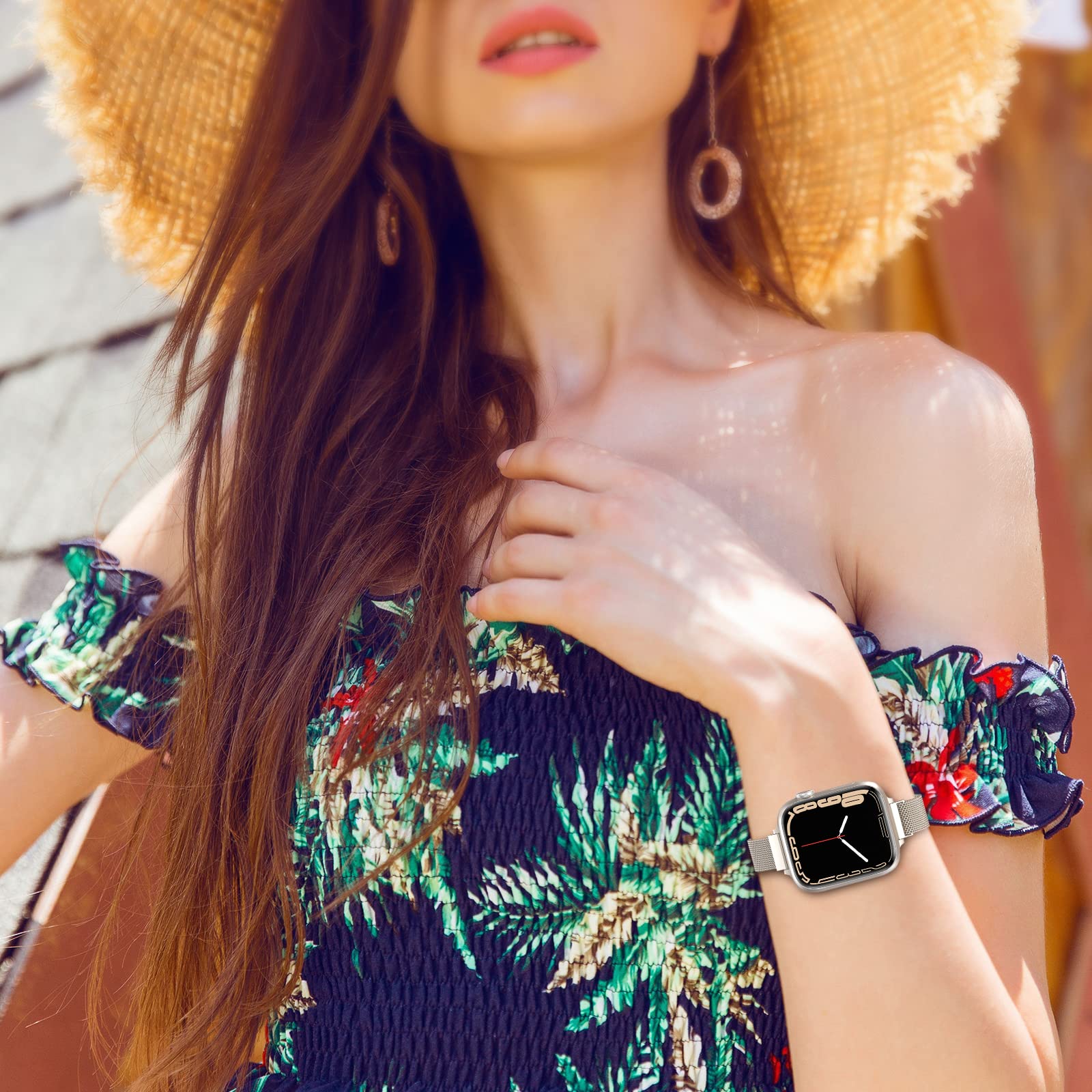 Ctybb For Apple Watch Band Series Ultra Se 8 7 6 5 4 3 2 1 38Mm 40Mm 41Mm 42Mm 44Mm 45Mm 49Mm, Stainless Steel Slim & Thin Mesh