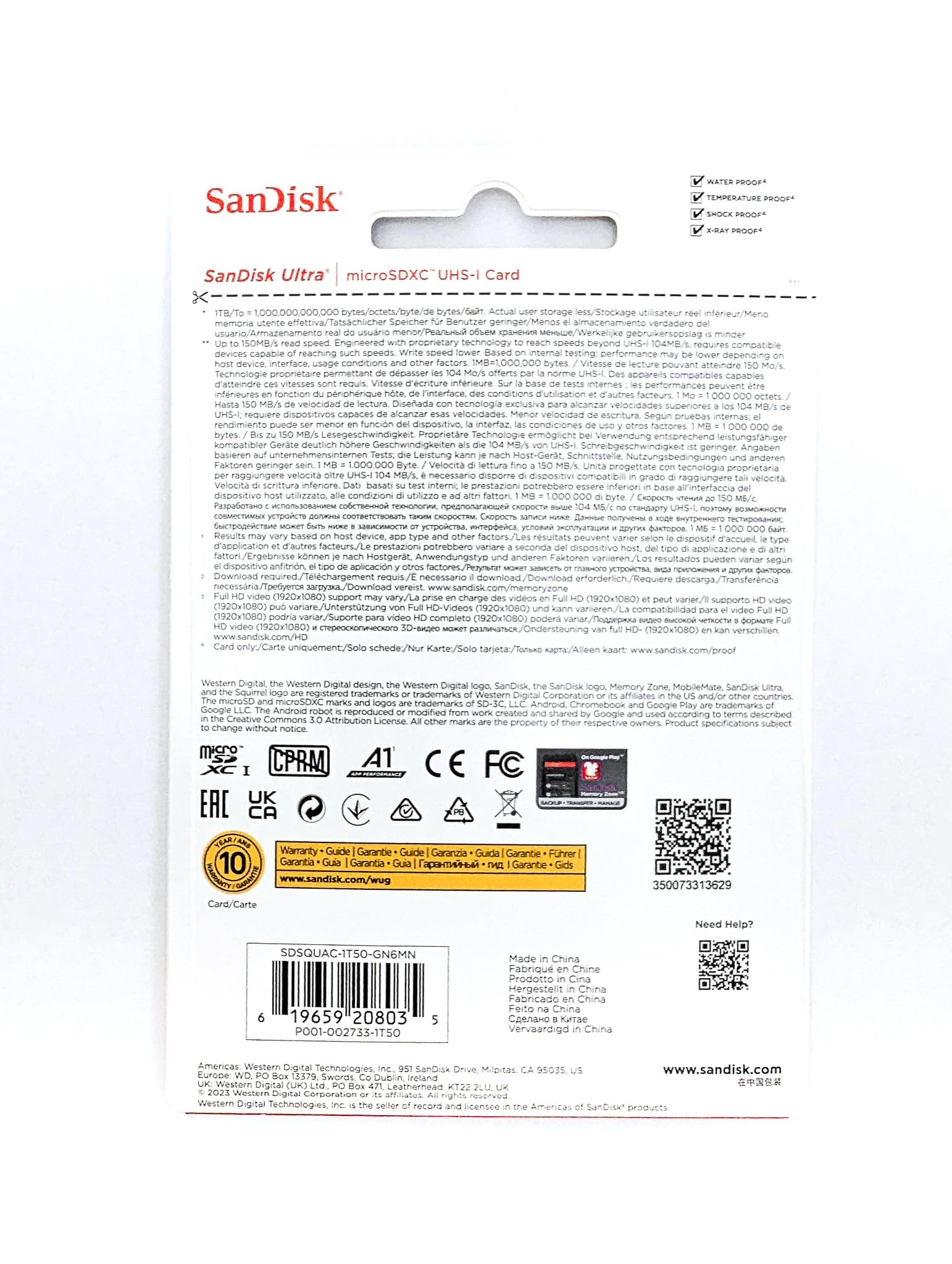 Sandisk Ultra? Microsdxcuhs I Memory Card, 1.5Tb, Up To 150Mb/S