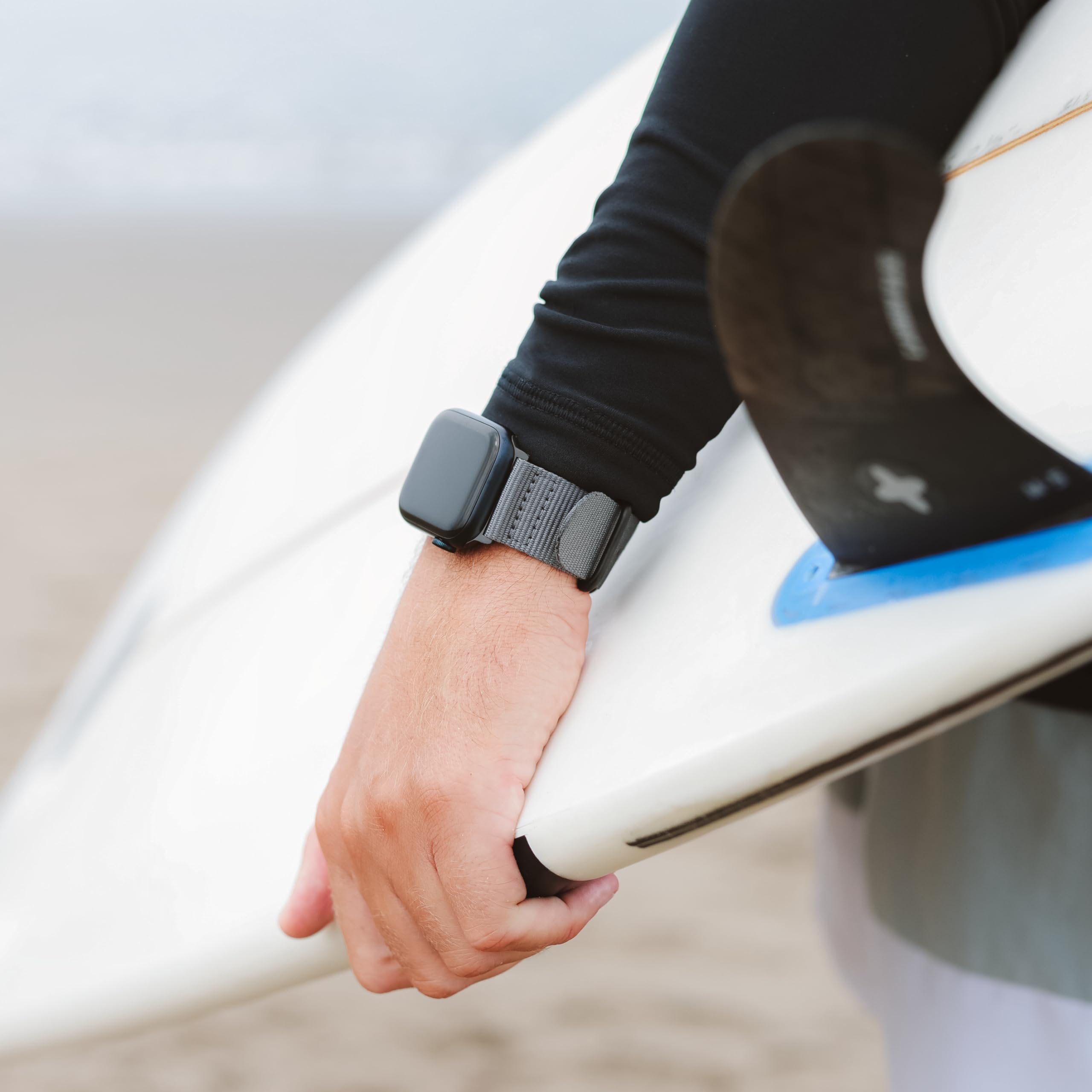 Carterjett Compatible With Apple Watch Band 45Mm 44Mm 42Mm Xxl Nylon Iwatch Band Replacement Strap Extra Large Xl Long Grey Spor