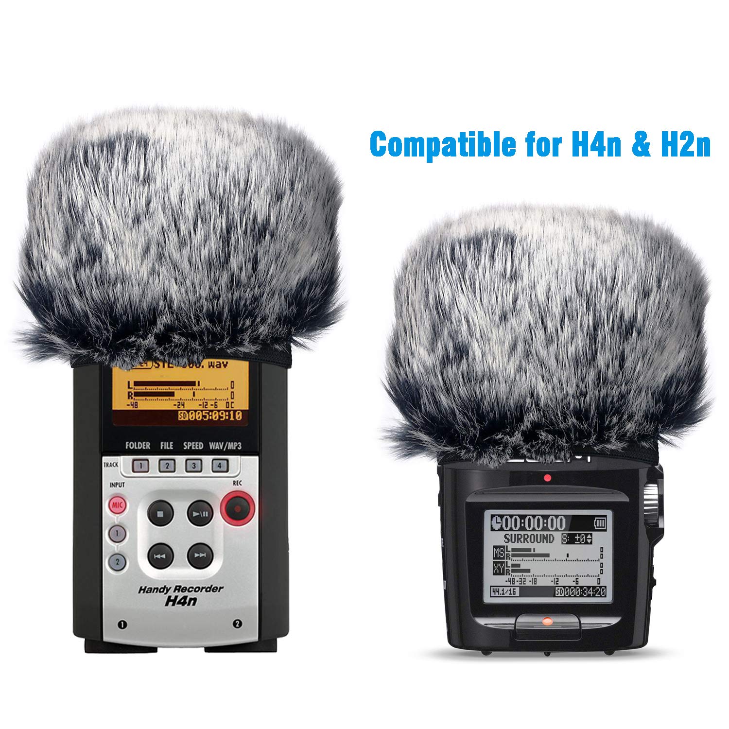 Windscreen Muff for Zoom H2n/H4n Handy Recorders, Zoom Mic Dead Cat Fur Windscreen Wind Screen for H2n H4n by YOUSHARES