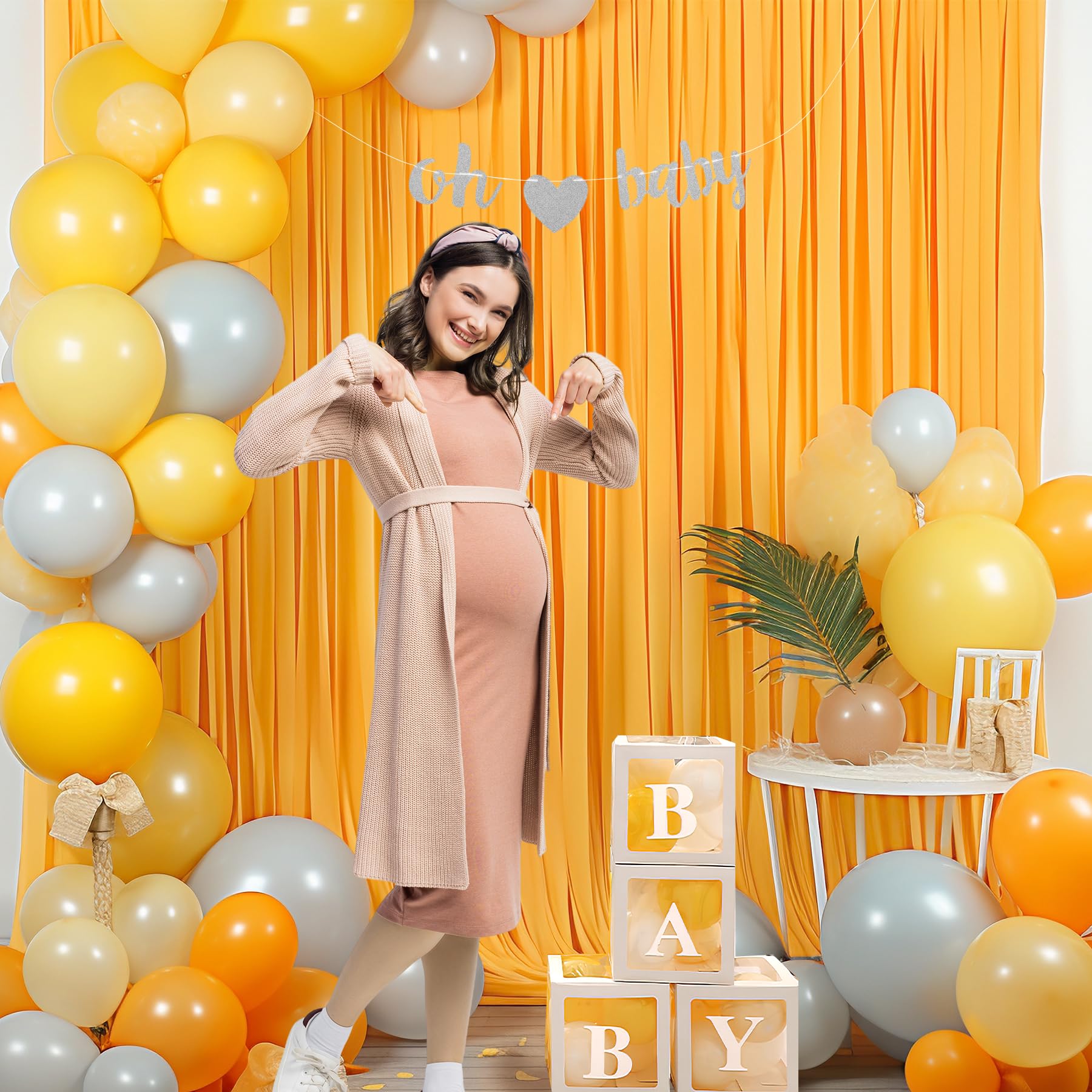 Marigold Backdrop Curtain For Parties Wrinkle Free Orange Photo Curtains Backdrop Drapes Fabric Decoration For Wedding Birthday