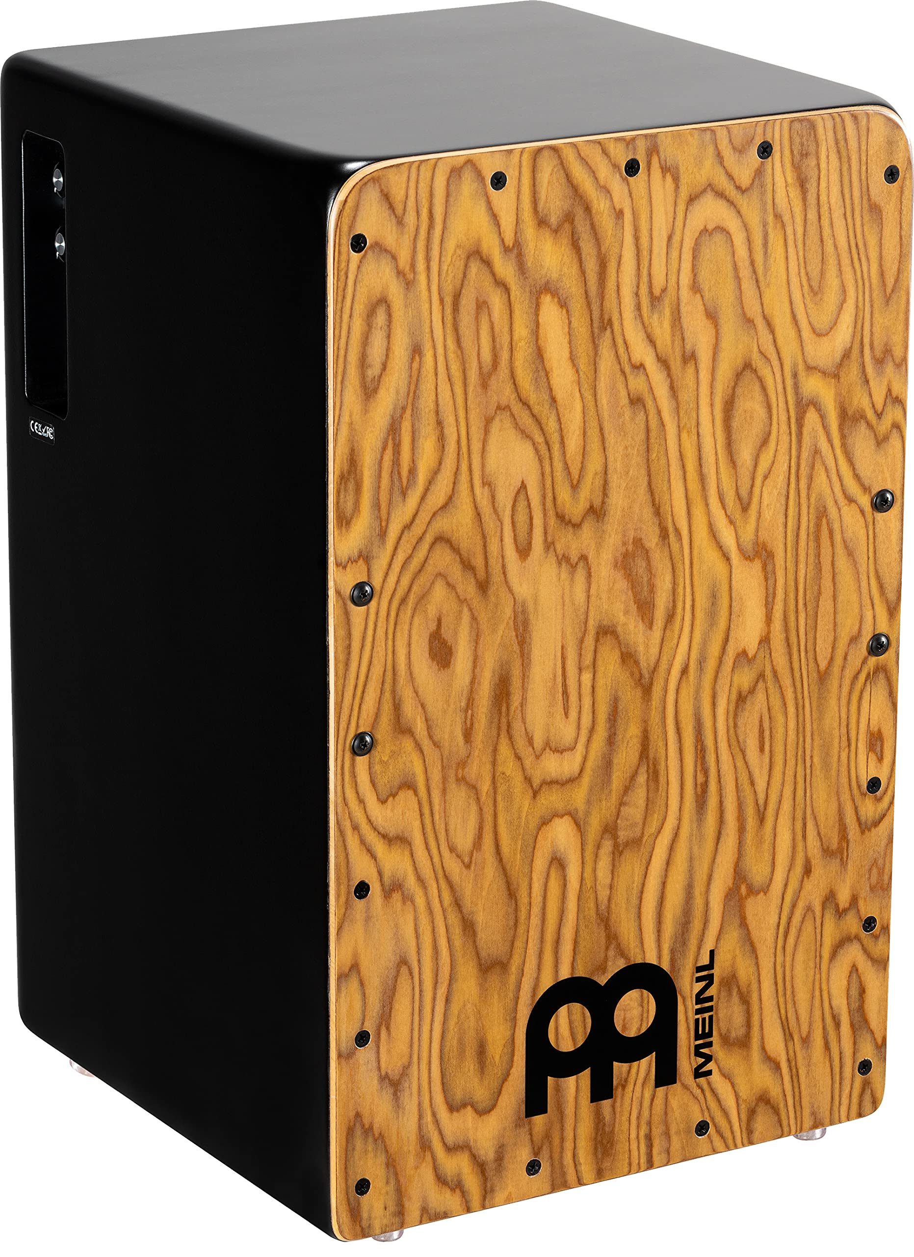 Meinl Pickup Cajon Box Drum With Internal Strings For Snare Effect   Not Made In China   Makah Burl Frontplate / Baltic Birch Body, Woodcraft Professional, 2 Year Warranty (Pwcp100Mb)