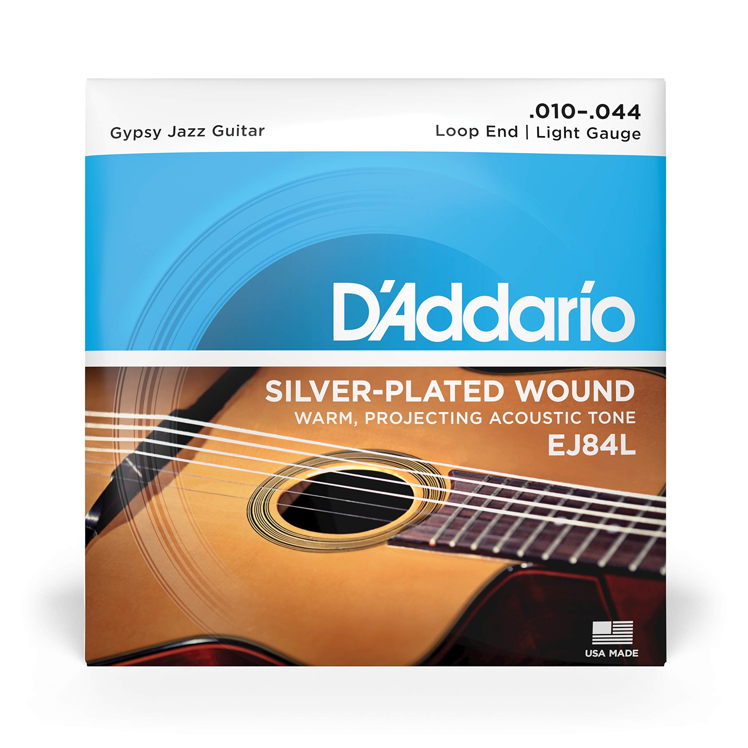 Daddario Gypsy Jazz Acoustic Guitar Strings - Ej84L - Loop End - Light, 10-44