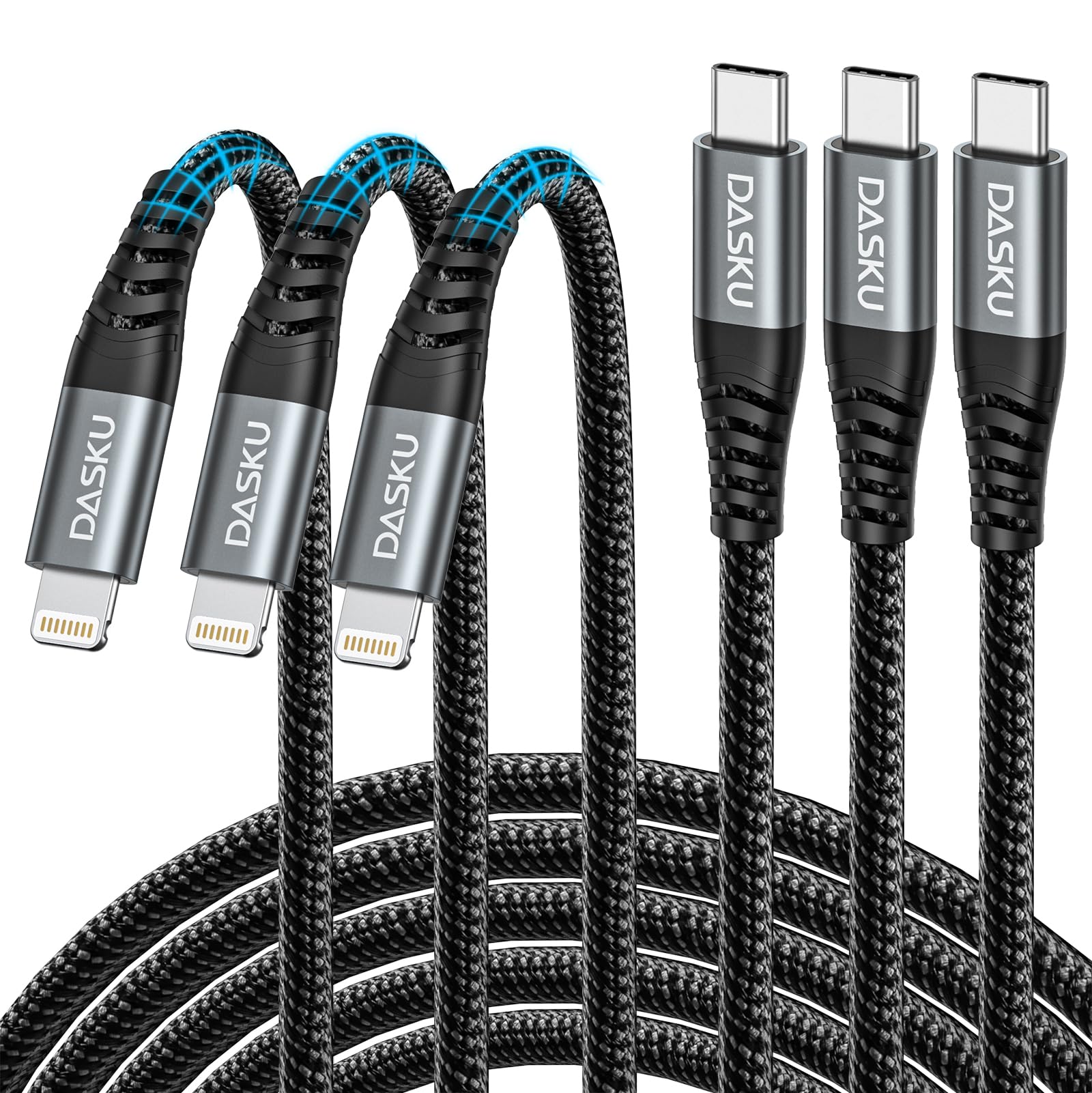 Usb C Lightning Cable 3 Pack 3 Ft, Iphone 14 13 Fast Charger Cord [Apple Mfi Certified] 3 Foot Type C Iphone Cable Compatible Wi