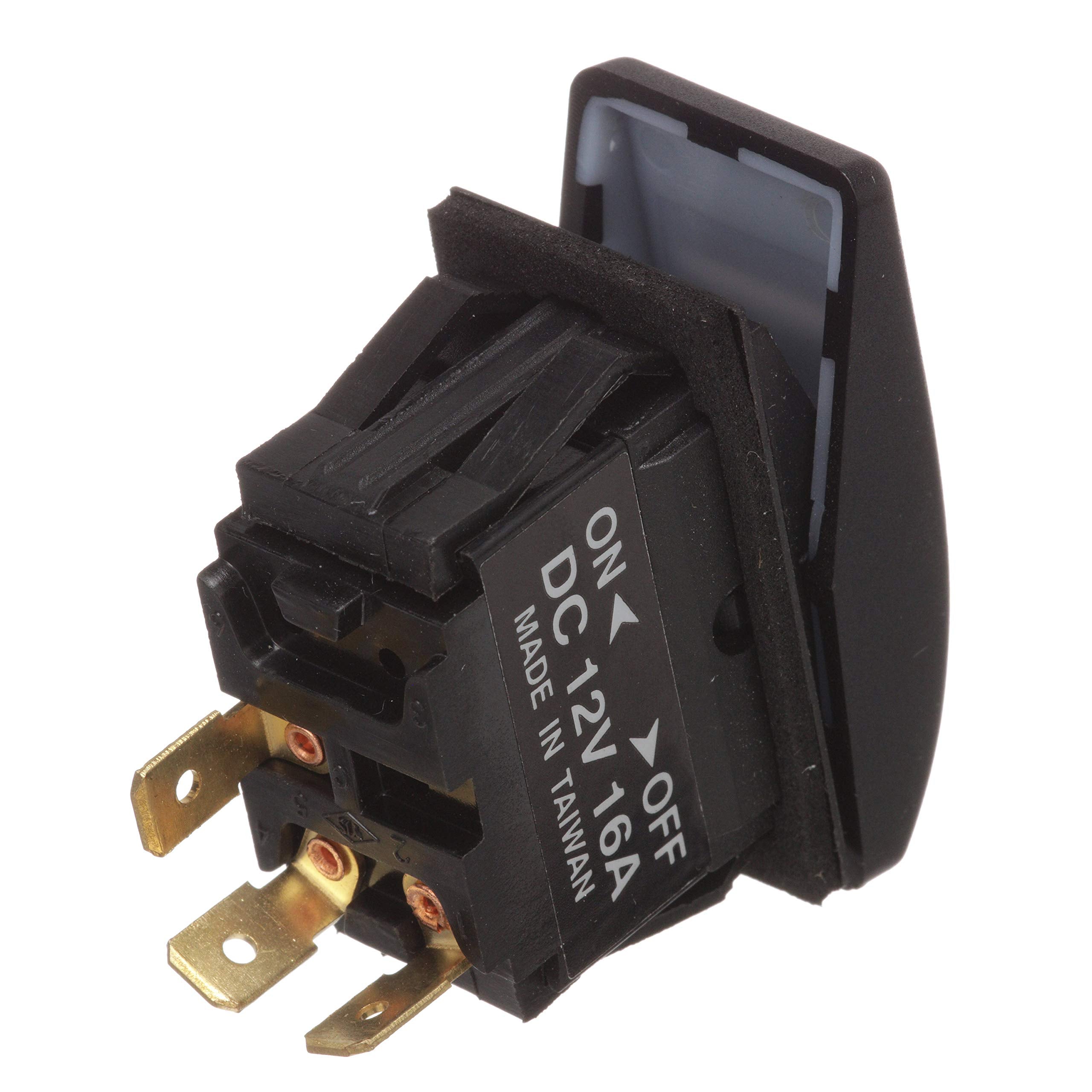 Seachoice Illuminated Rocker Switch, Spst, 3 Terminal, On/Off, Black