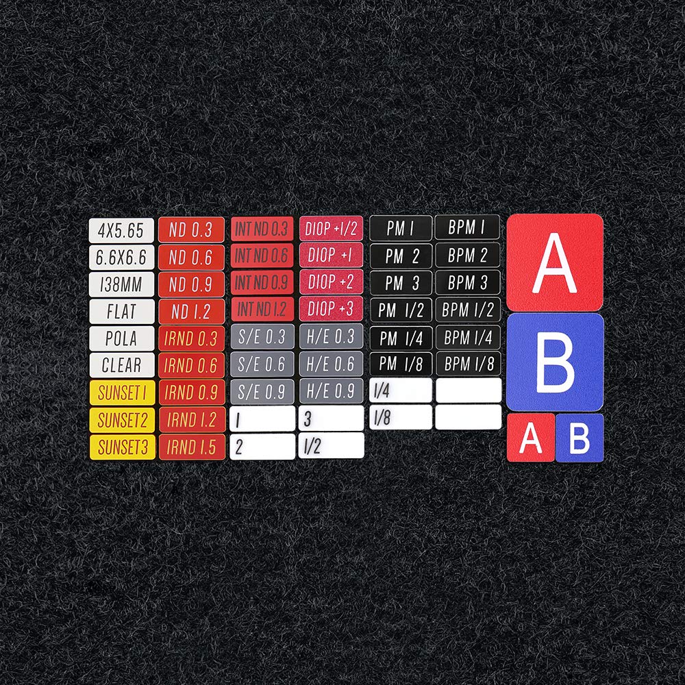 Openmoon Filter Tags Suit 56Pcs Tags Per Suit|Chest Card,Fast Black Loop Tape With Sticky Back,Convenient Storage Pouch(Black)