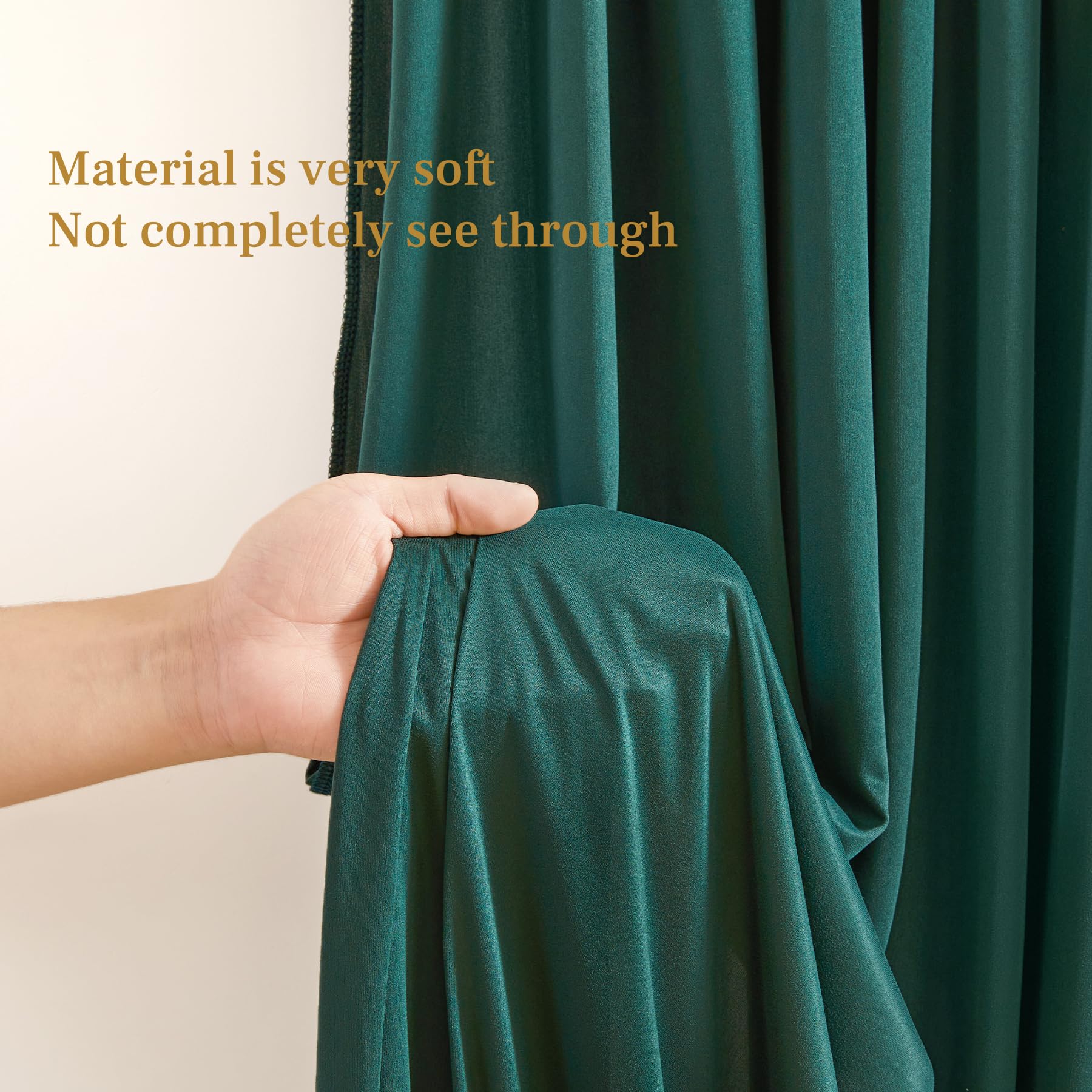 Hunter Green Backdrop Curtains For Parties, Soft Fabric Drapes Wedding Green Curtain Backdrop For Birthday Party Decorations Bac