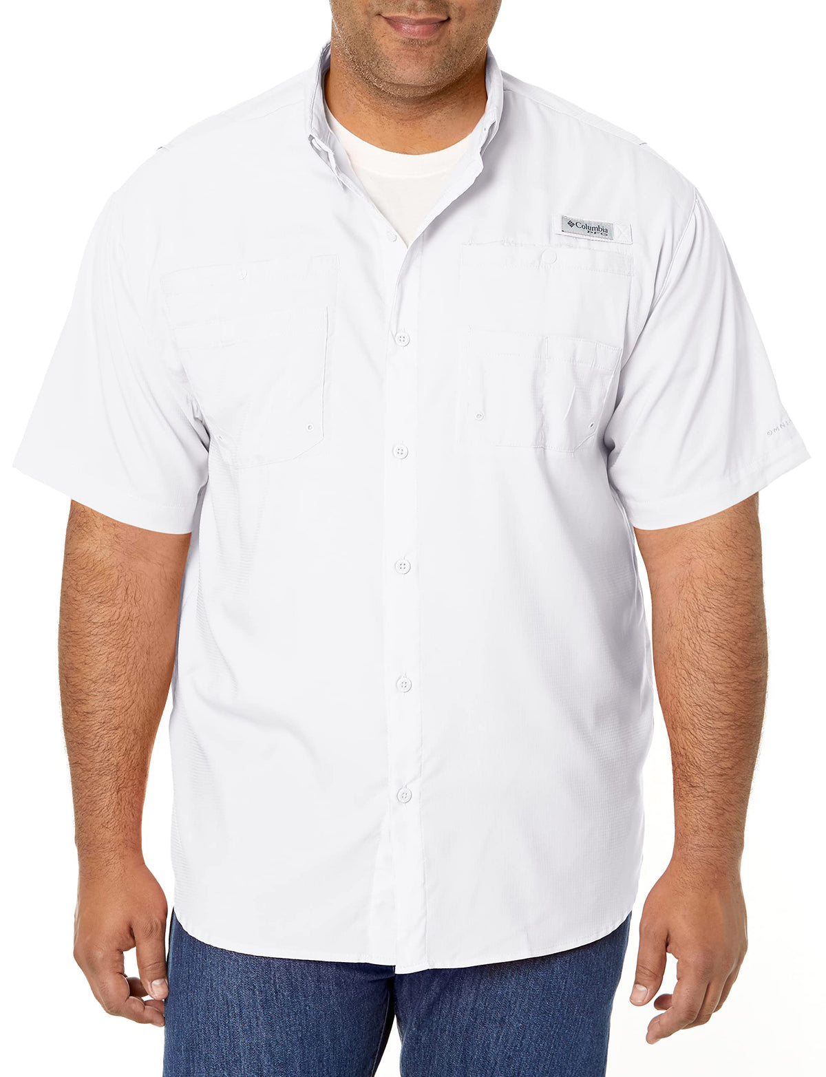 Columbia Mens Big And Tall Tamiami Ii Ss Shirt, White, Large