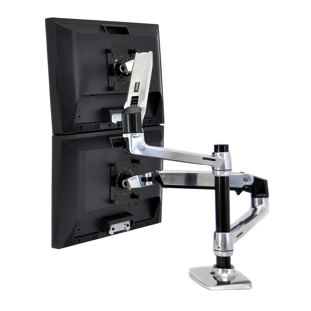 Ergotron � LX Vertical Stacking Dual Monitor Arm, VESA Desk Mount � for 2 Monitors Up to 24 Inches, 7 to 20 lbs Each � Polished Aluminum