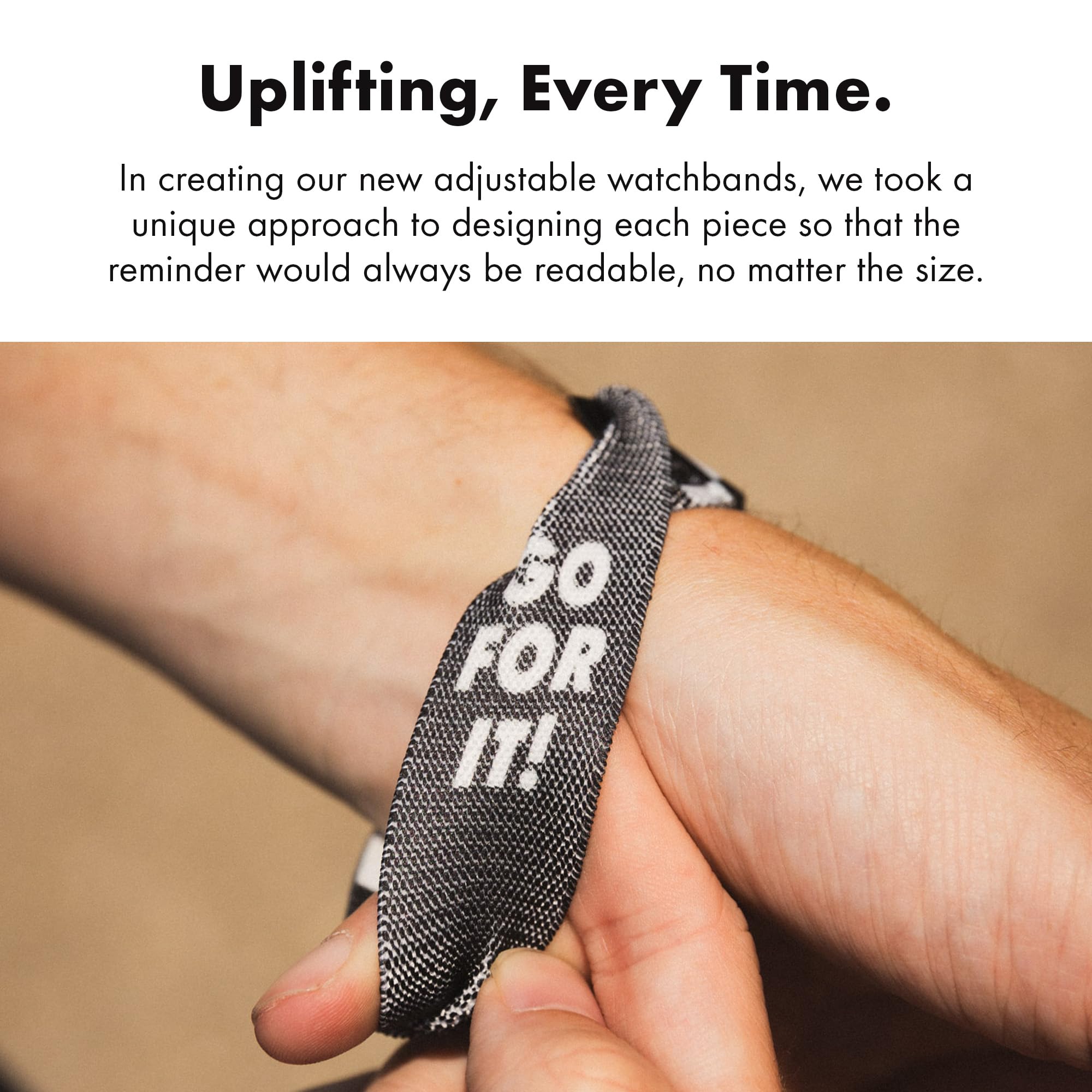 Zox Android Smart Watch Band - Go For It | Soft, Adjustable Elastic Band With Motivational Affirmations And Beautiful Artwork -