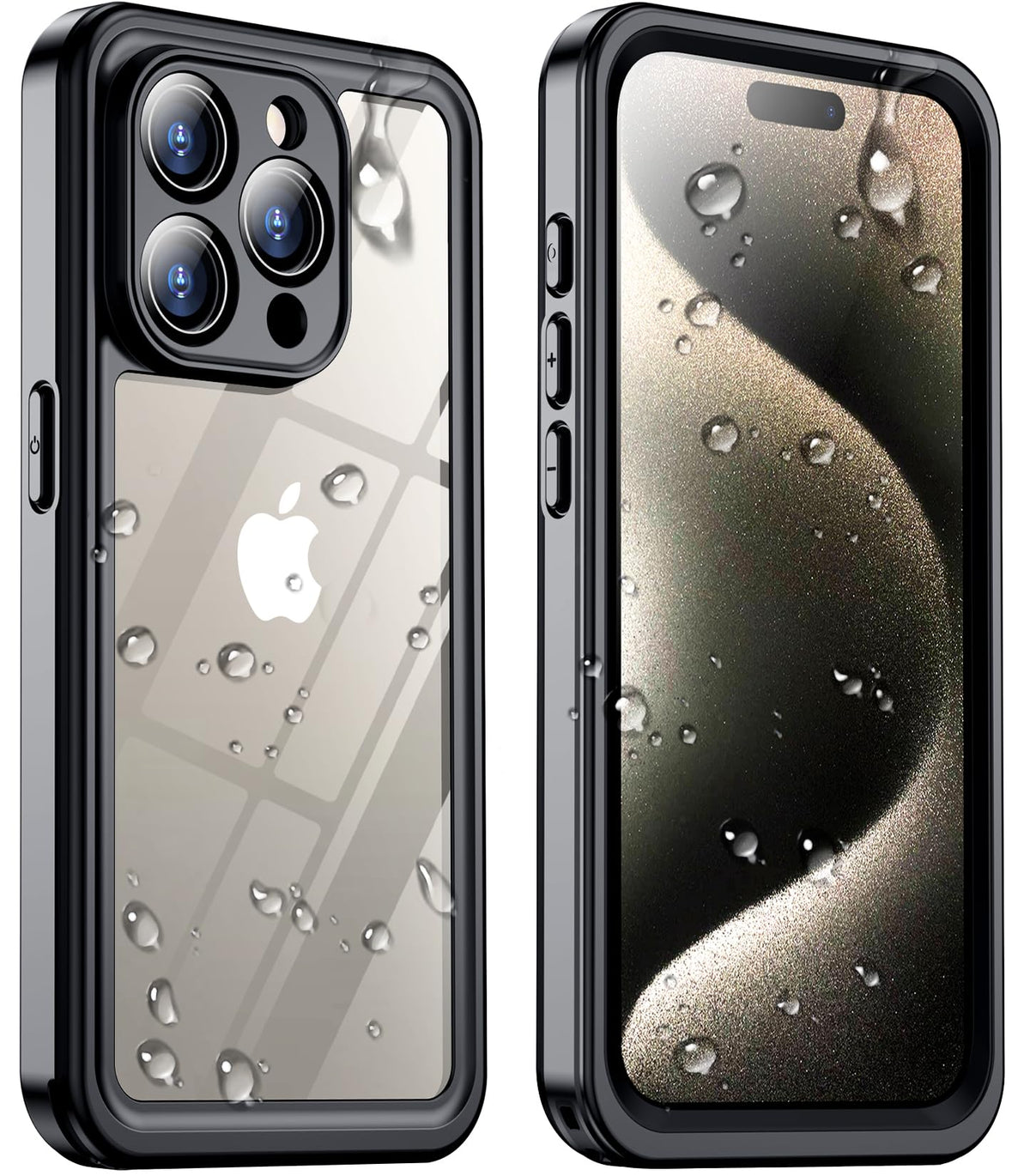 Temdan For Iphone 15 Pro Max Case Waterproof, [Built In Screen Protector][Ip68 Underwater][15Ft Military Dropproof][Dustproof][R