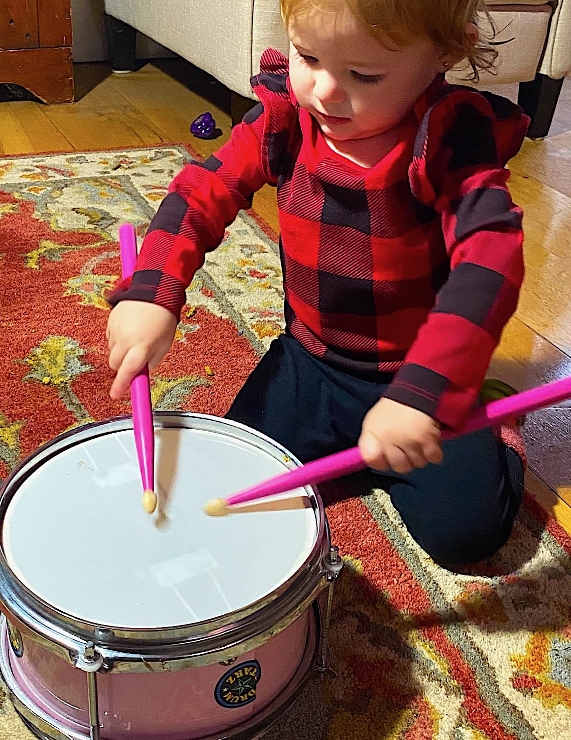 Pocket Stix 11" Pink Sparkle Drumsticks for Kids - Maple Material, Lightweight, Ideal for Young Musicians