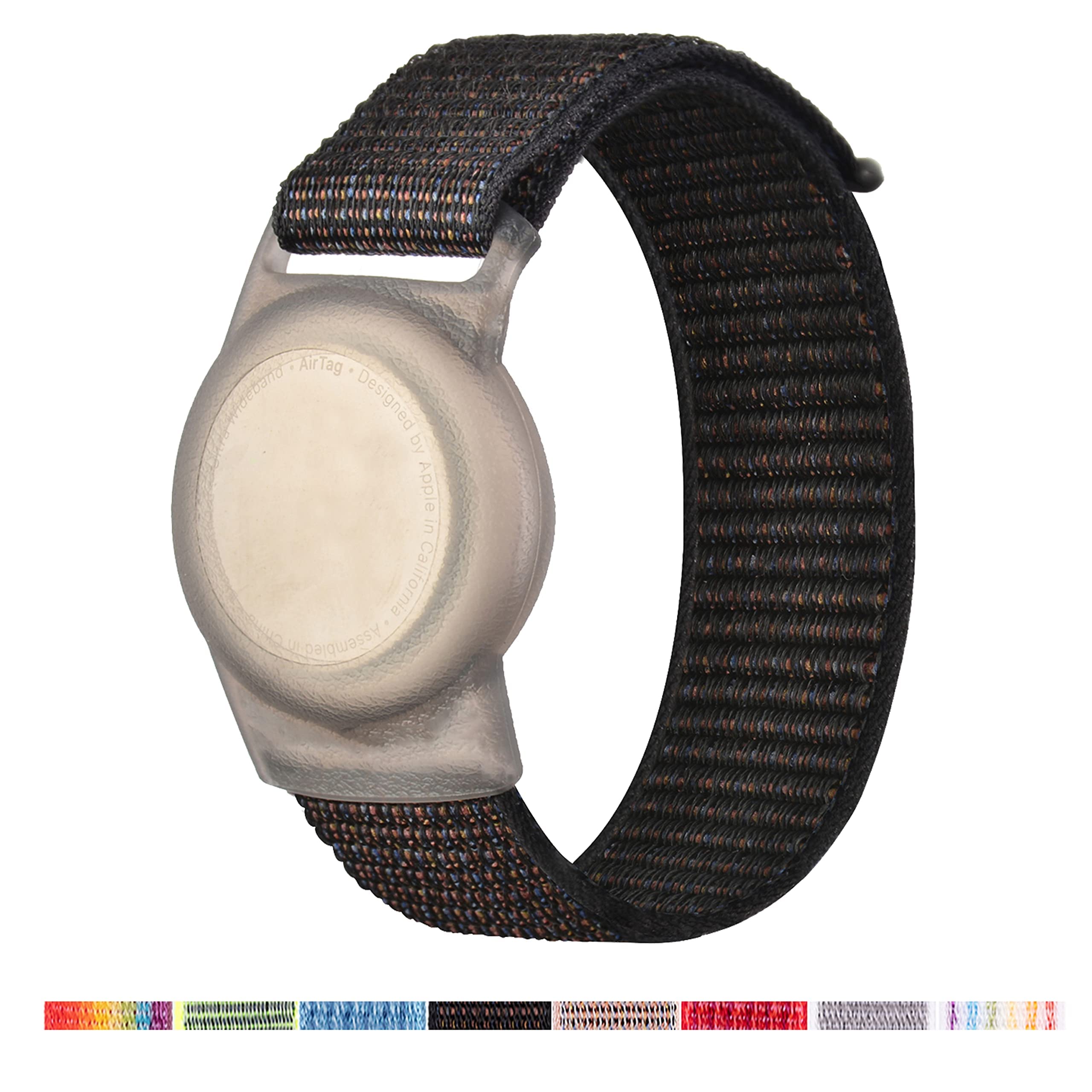 AirTag Bracelet for Kids, Apple Air Tag Protective Cover with Nylon Wristband, Anti Lost GPS Trackers Case Cover Elastic Watch B