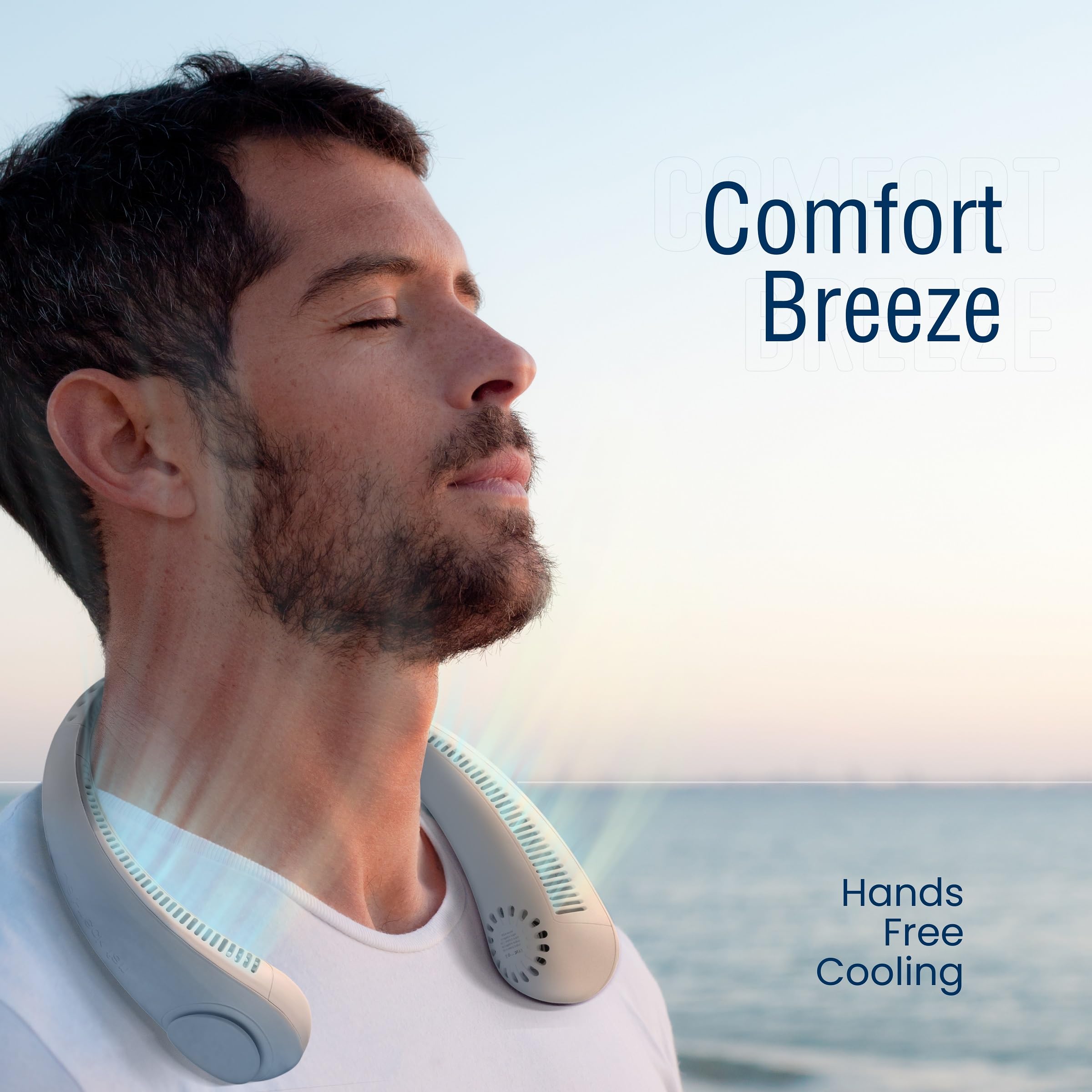 Nexair Portable Neck Fan  3 Speed Rechargeable Bladeless Neck Cooler, Quality Comfortable Lightweight, Personal Neck Fan For Wom