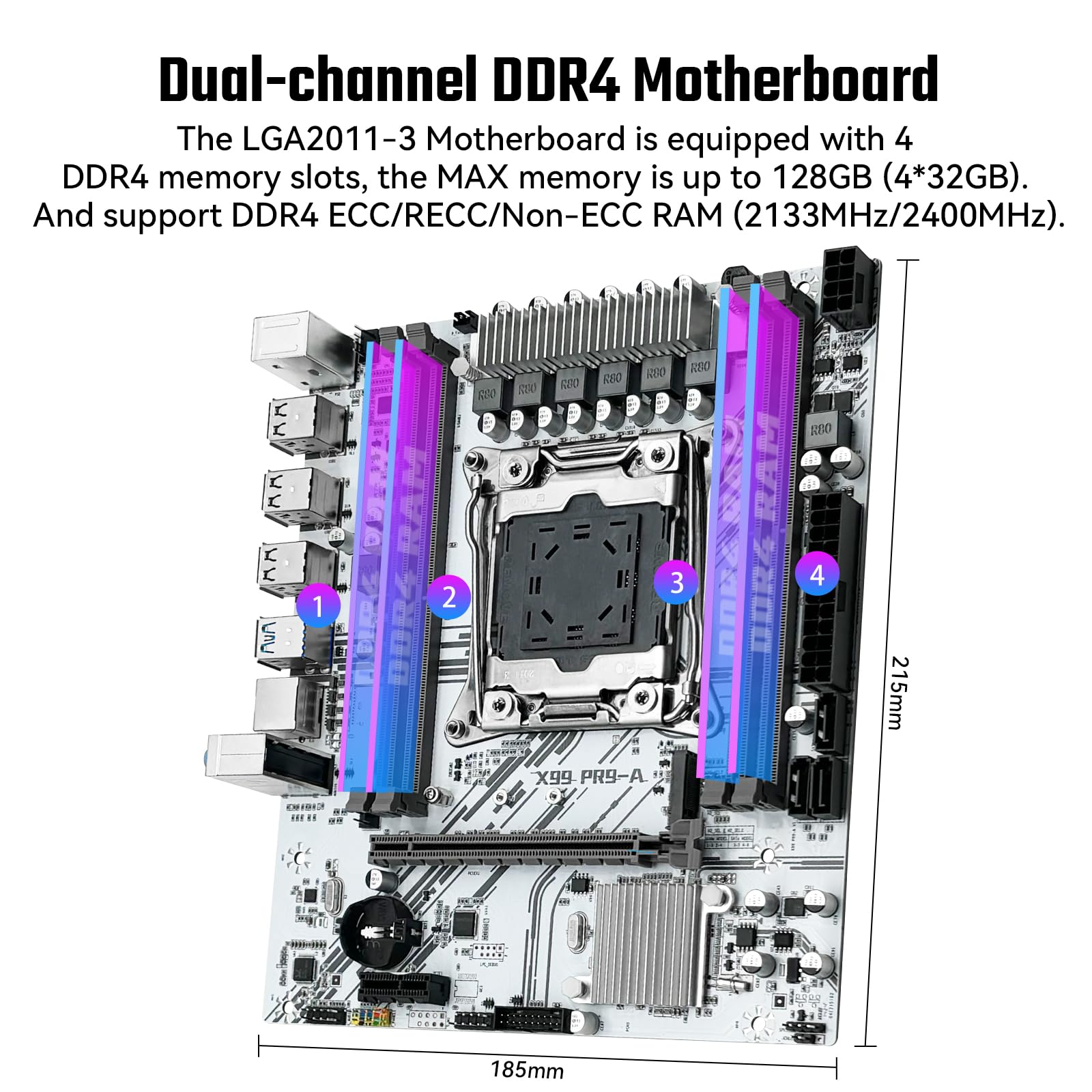 Shangzhaoyuan X99 Lga 2011 3 Motherboard Micro Atx Gaming Motherboard For Intel Xeon E5 V3 V4 Series Processors (Ddr4 Max 128Gb,